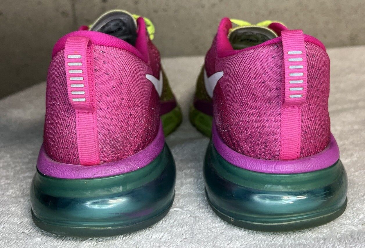 Nike Nike Air Max Flyknit ID Pink Lime-Green Blue Running Sz 8.5 Size US 8.5 / EU 41-42 - 6 Thumbnail