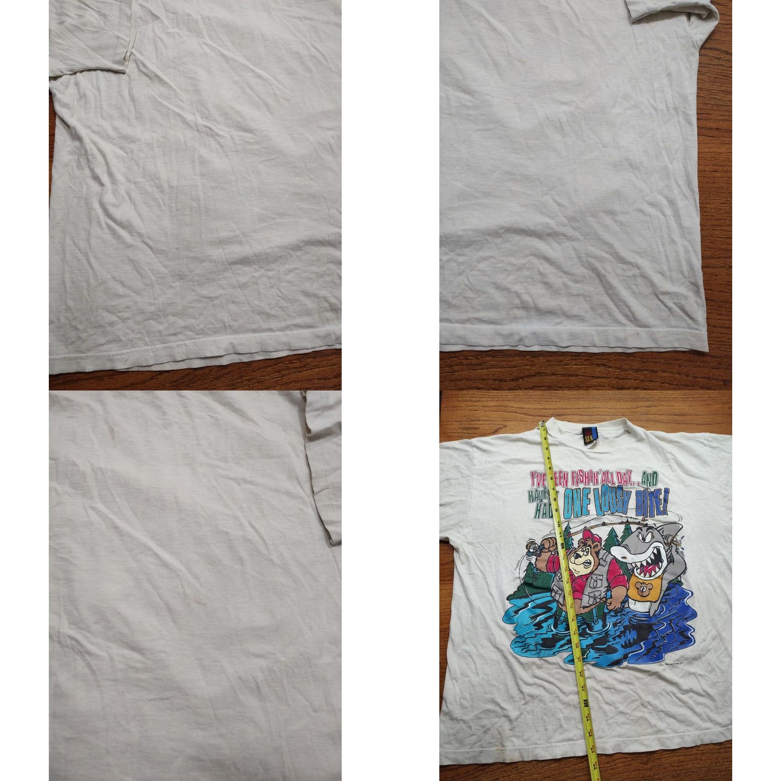 Sunray Sportswear VINTAGE Sun Sportswear T-Shirt Shirt Men L White 90s Angler Fly Fishing Animals Comics Funny Yellowing Size US L / EU 52-54 / 3 - 9 Thumbnail