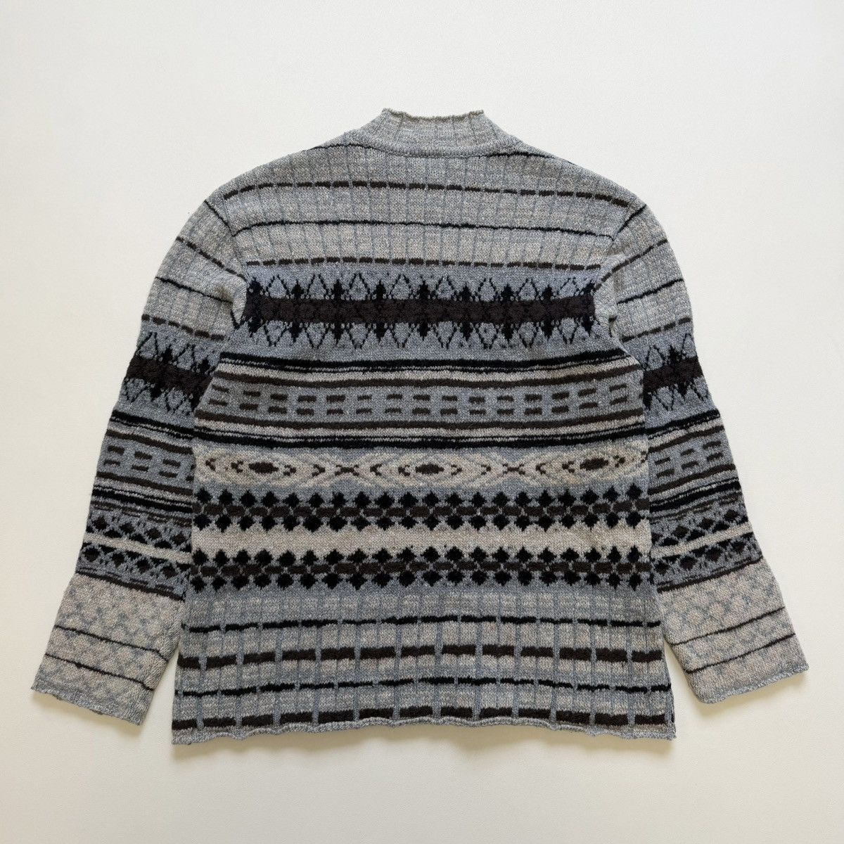 Dries Van Noten Illusion Patterned Knit Wool Sweater Size US L / EU 52-54 / 3 - 15 Thumbnail