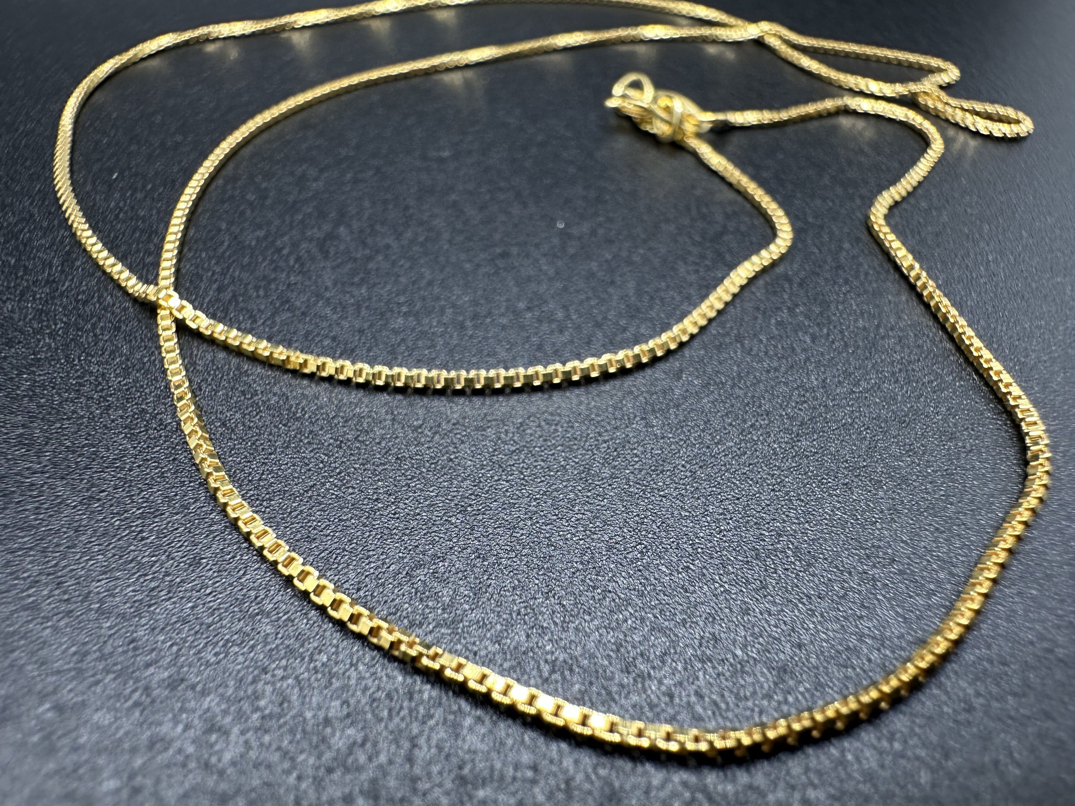 Jewelry 14KT GOLD OVER STERLING SILVER 925 BOX LINK NECKLACE Size ONE SIZE - 3 Thumbnail