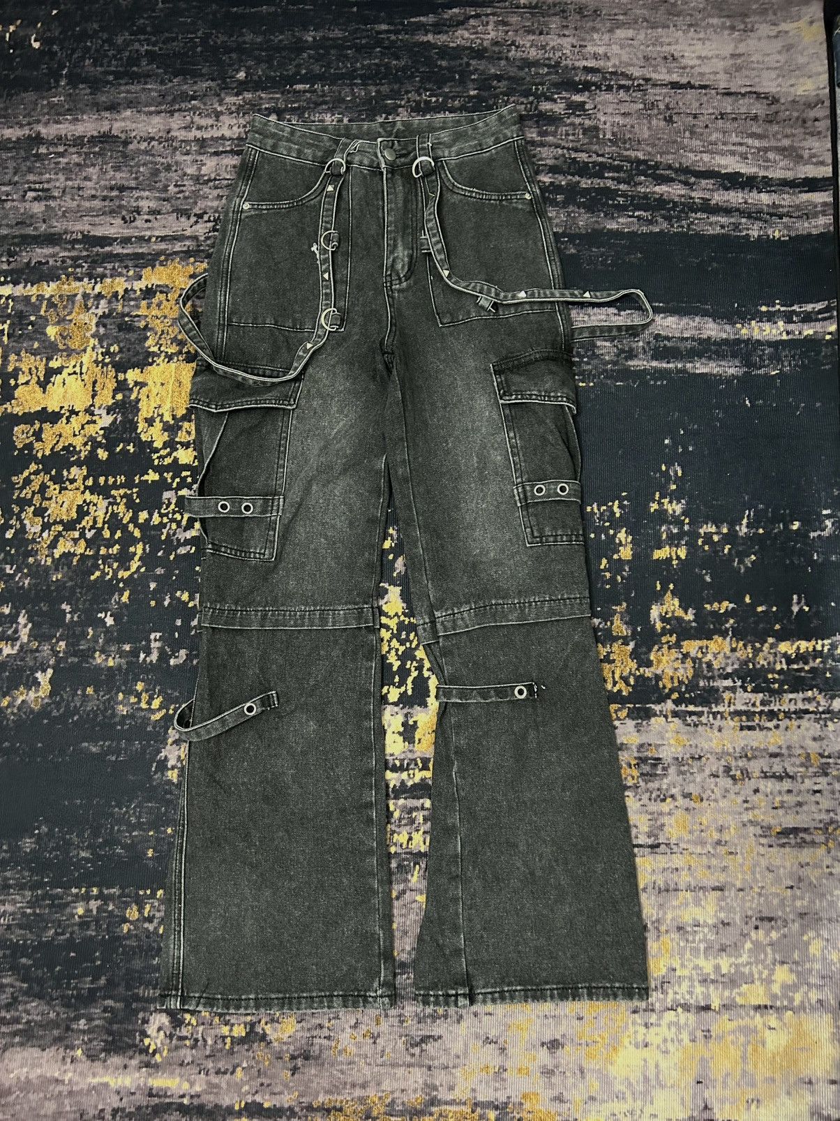Tete Homme Romwe Cargo Bondage Flare Jeans Size US 28 / EU 44 - 1 Thumbnail