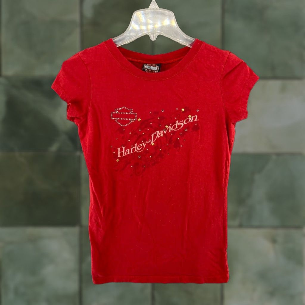 Harley Davidson Harley-Davidson TShirt Medium Red Spellout Bedazzled Orange Park FL Size M / US 6-8 / IT 42-44 - 1 Thumbnail