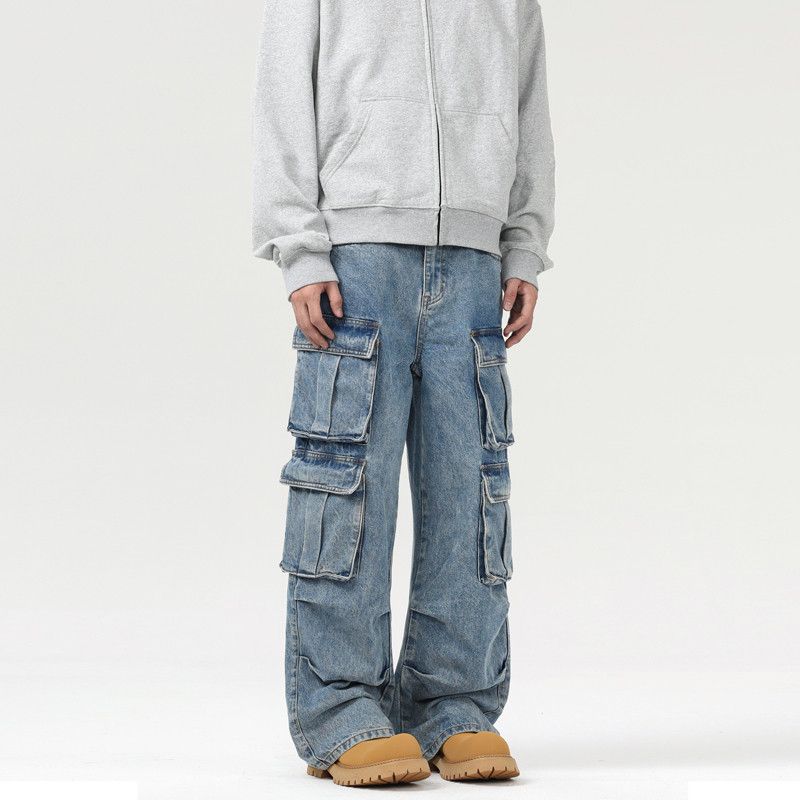 Japanese Brand × Vintage Vintage multi-pocket jeans men's wide leg casual pants Size US 32 / EU 48 - 5 Thumbnail