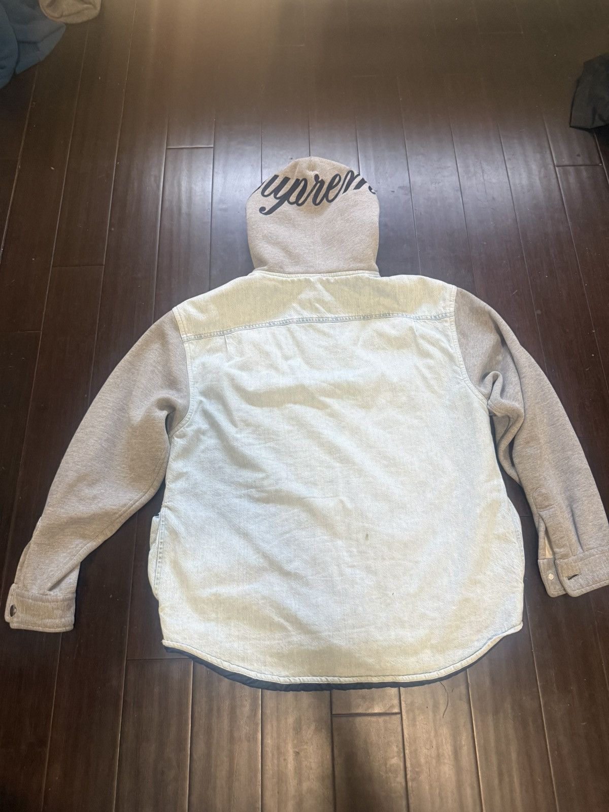 Supreme Supreme Fleece Hooded Denim Shirt Size US S / EU 44-46 / 1 - 2 Thumbnail