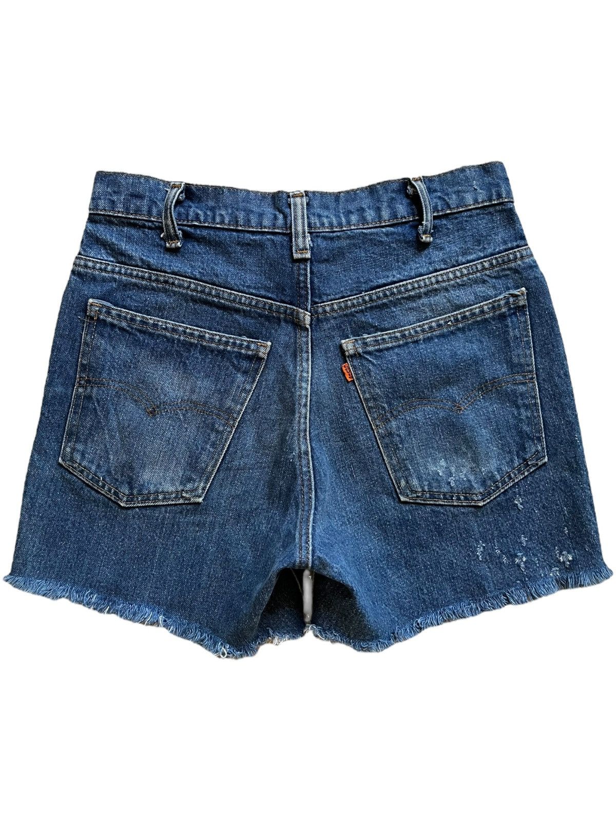 Levi's × Levi's Vintage Clothing Vintage 80s Levis 646 Orange Tab Distressed Shorts Jeans Size 29" - 2 Thumbnail