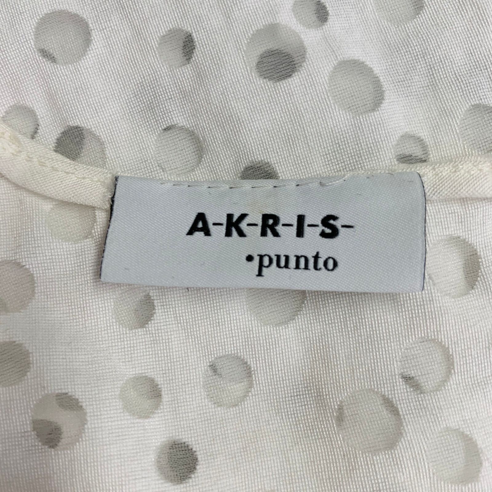 Akris 6 White Viscose Blend Dots Short Sleeve Crew Neck Casual Top Size M / US 6-8 / IT 42-44 - 6 Thumbnail