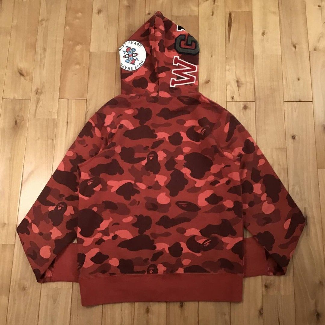 Bape BAPE Shark full zip hoodie red camo a bathing ape Size US M / EU 48-50 / 2 - 3 Thumbnail