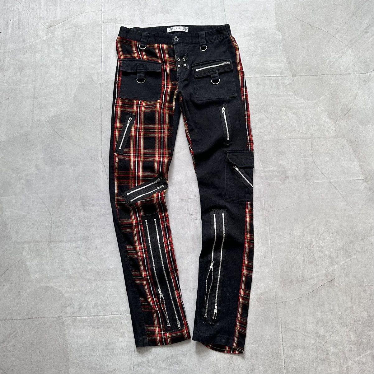 If Six Was Nine × Seditionaries × Tripp NYC Japan Punk Zipper Checkered Pants Gothic Emo Mad Punks Vibe Size 30" / US 8 / IT 44 - 1 Thumbnail