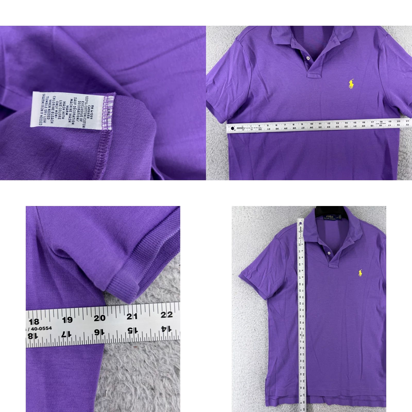 Ralph Lauren Polo Ralph Lauren Polo Shirt Mens Large Purple 100% Cotton Jersey Golf Golfer Shirt Size US L / EU 52-54 / 3 - 8 Thumbnail