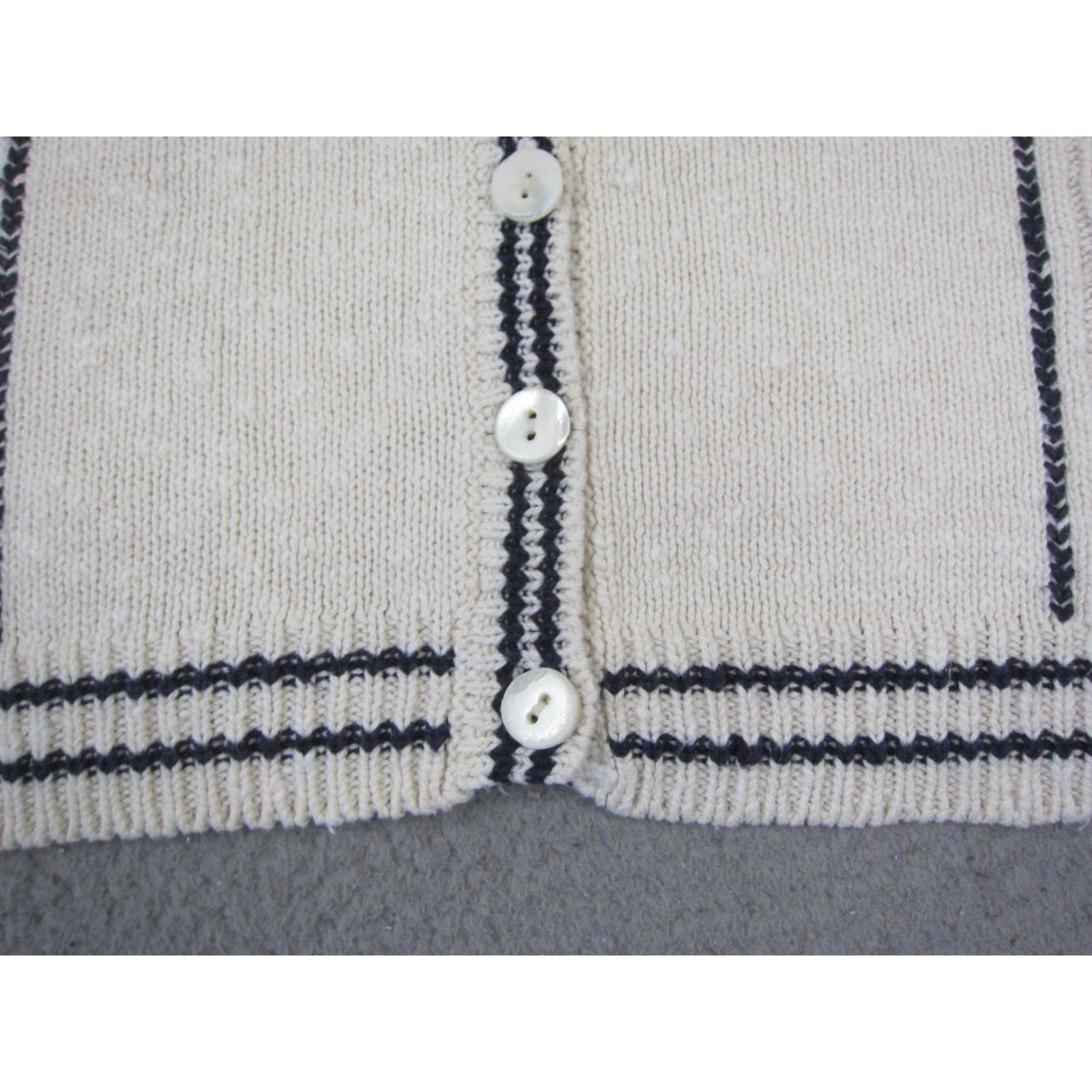 Vintage VINTAGE Robert Scott Cardigan Womens M Ivory Cotton Linen Cable Knit V-Neck Sweater Size M / US 6-8 / IT 42-44 - 2 Thumbnail