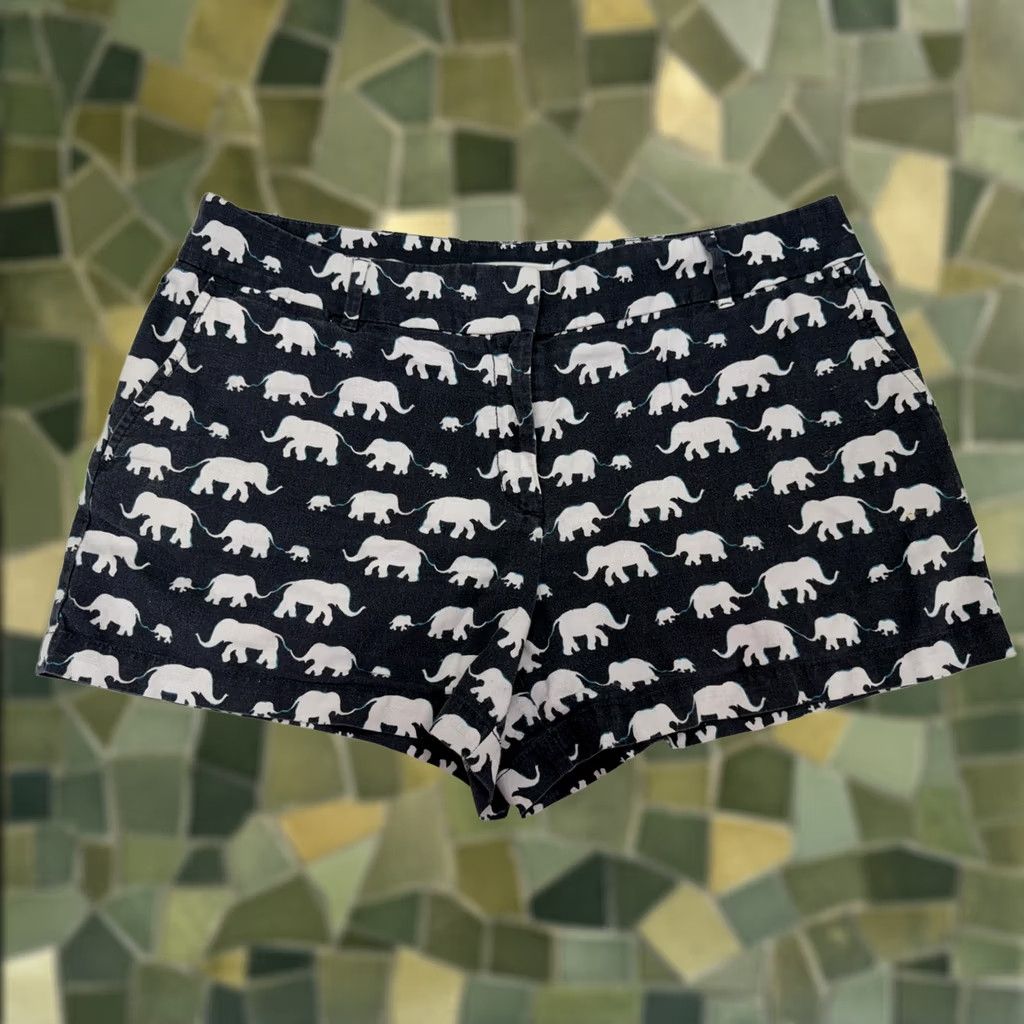 Ann Taylor Ann Taylor Loft Womens Shorts Size 12 Navy Blue Elephant Chino Linen Size 34" / US 12 / IT 48 - 1 Thumbnail