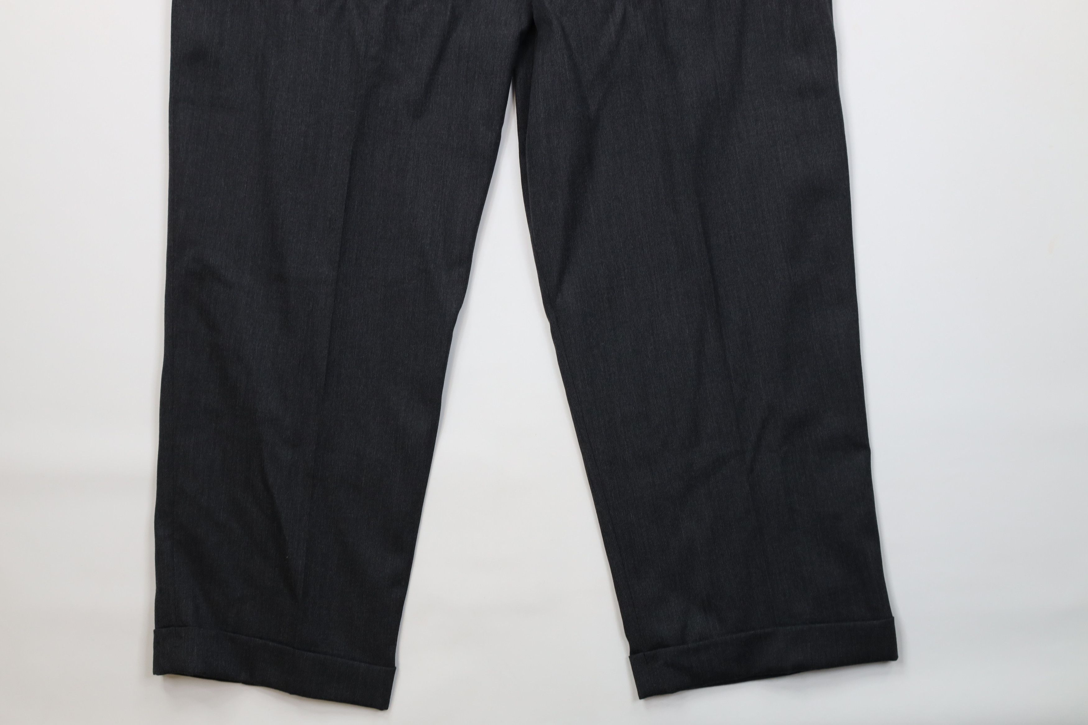 Vintage 90s Eddie Bauer Pleated Cuffed Wool Chino Pants Gray