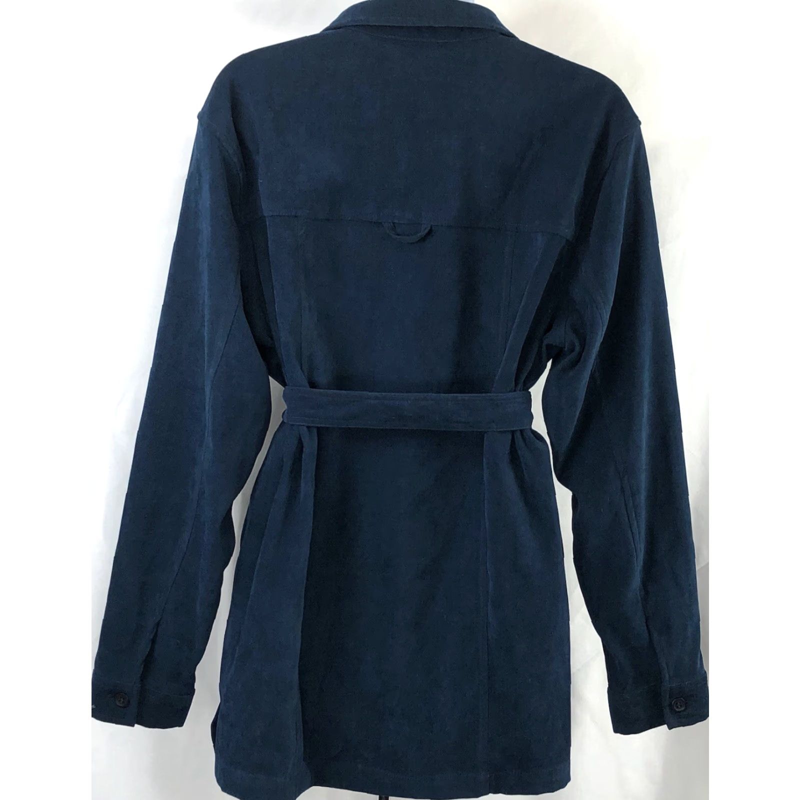 Vintage Vintage Norton McNaughton MicroSuede Top Shirt 14 Blue Belted Retro 70s Career Size XL / US 12-14 / IT 48-50 - 3 Thumbnail