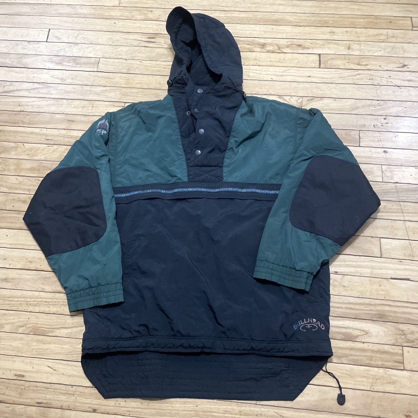 KangaROOS VINTAGE Bullhead Snow Puffer Jacket Men XL Green Aztec Kangaroo Hooded Size US XL / EU 56 / 4 - 3 Thumbnail