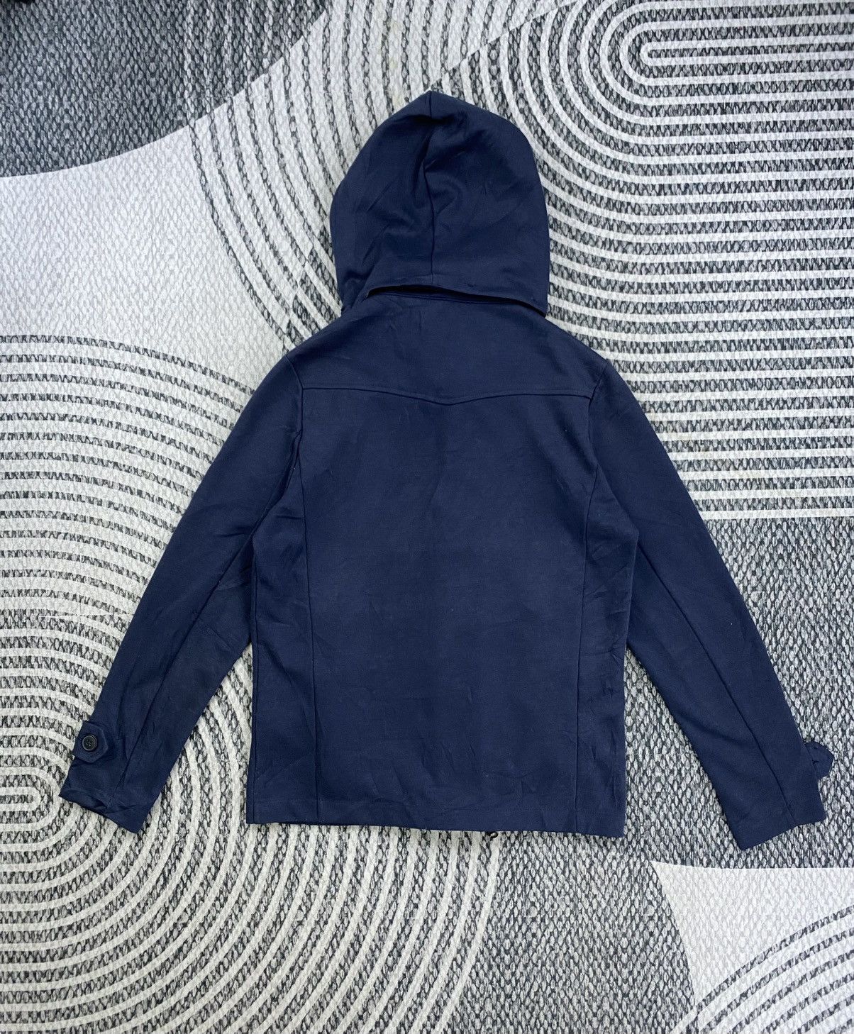 semanticdesign Vtg Semantic Design Navy Blue Hooded Peacoat Jacket Size US S / EU 44-46 / 1 - 2 Thumbnail