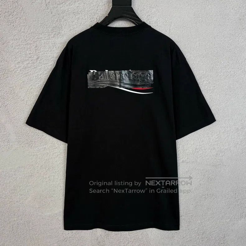 Balenciaga Balenciaga Blocked Tape Wave Logo Short Sleeve T-Shirt Size US XS / EU 42 / 0 - 2 Thumbnail