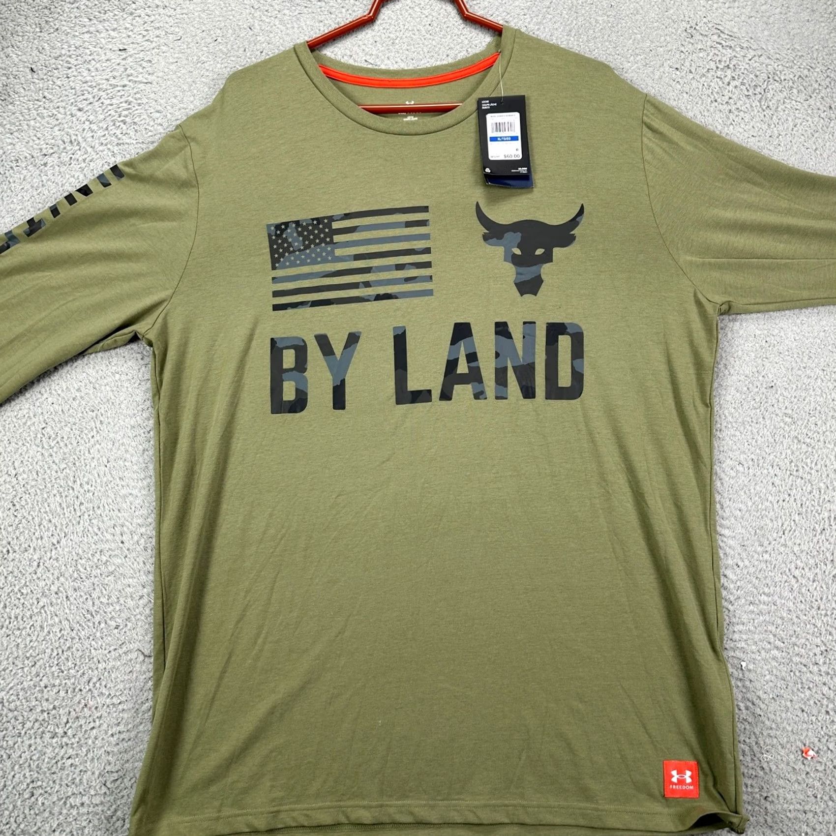 Under Armour Under Armour Project Rock T-Shirt Tee Mens XL Green Black America Patriotic NEW Size US XL / EU 56 / 4 - 3 Thumbnail