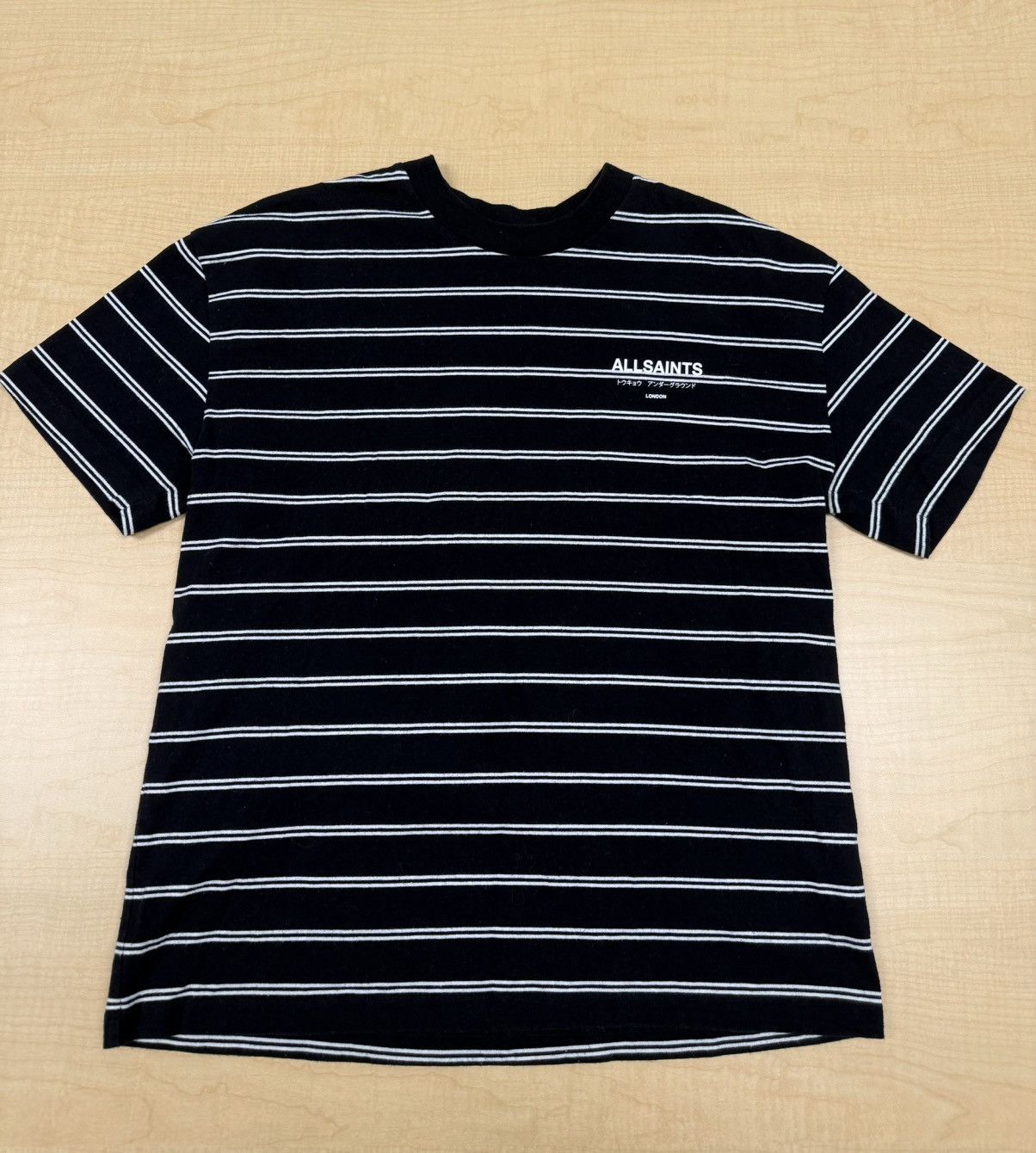 Allsaints Allsaints Underground Logo Striped T-Shirt Size US S / EU 44-46 / 1 - 3 Thumbnail