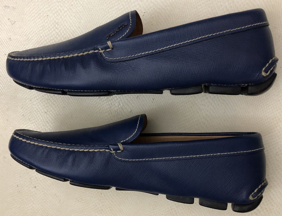 Prada Prada 🇮🇹 bluette saffiano leather Prada vamp slip on 7 NEW Size US 7 / EU 40 - 3 Thumbnail