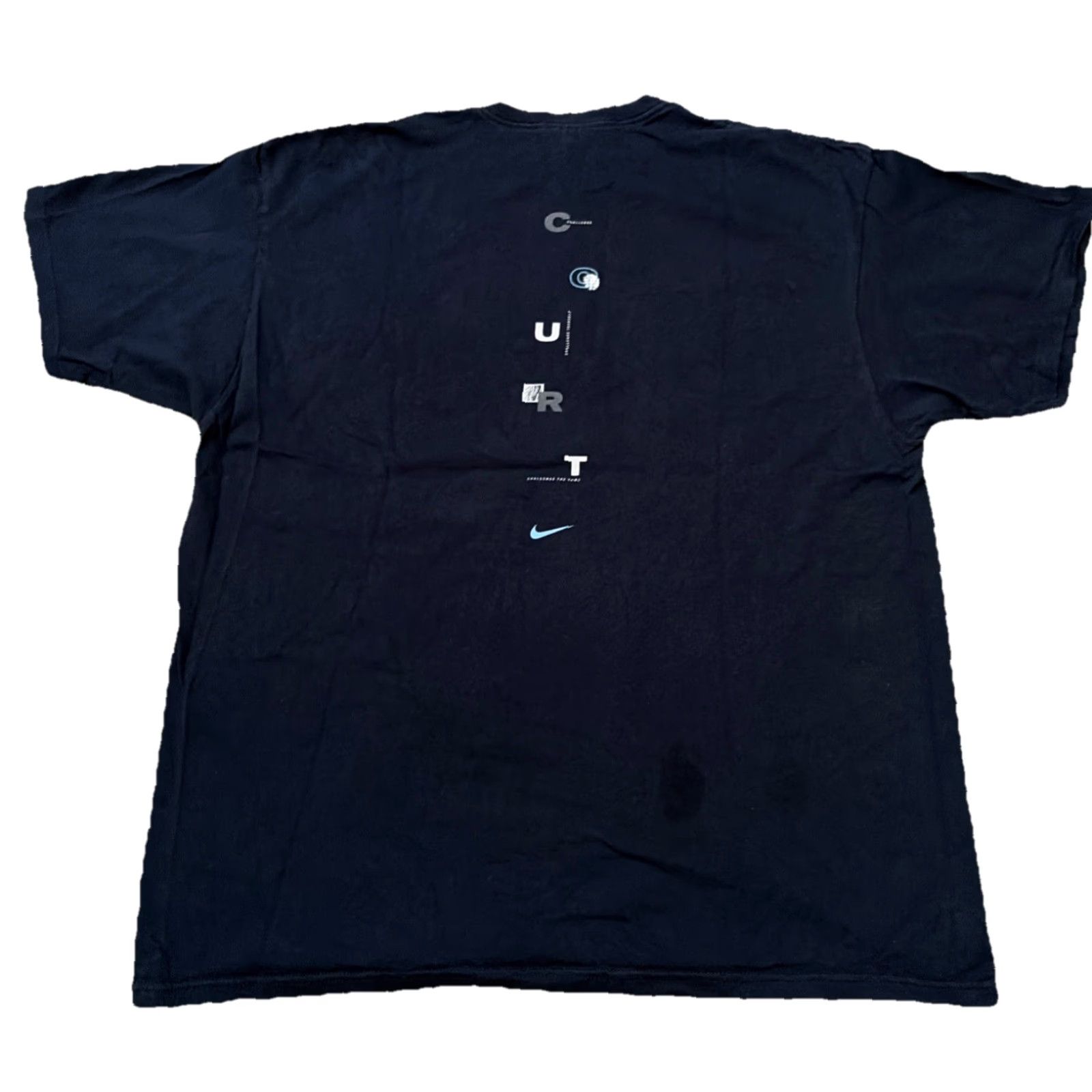 Nike VINTAGE Nike Court Tennis Athletics Black T-Shirt XL USA Mens XL Black USA 90s Size US XL / EU 56 / 4 - 2 Thumbnail
