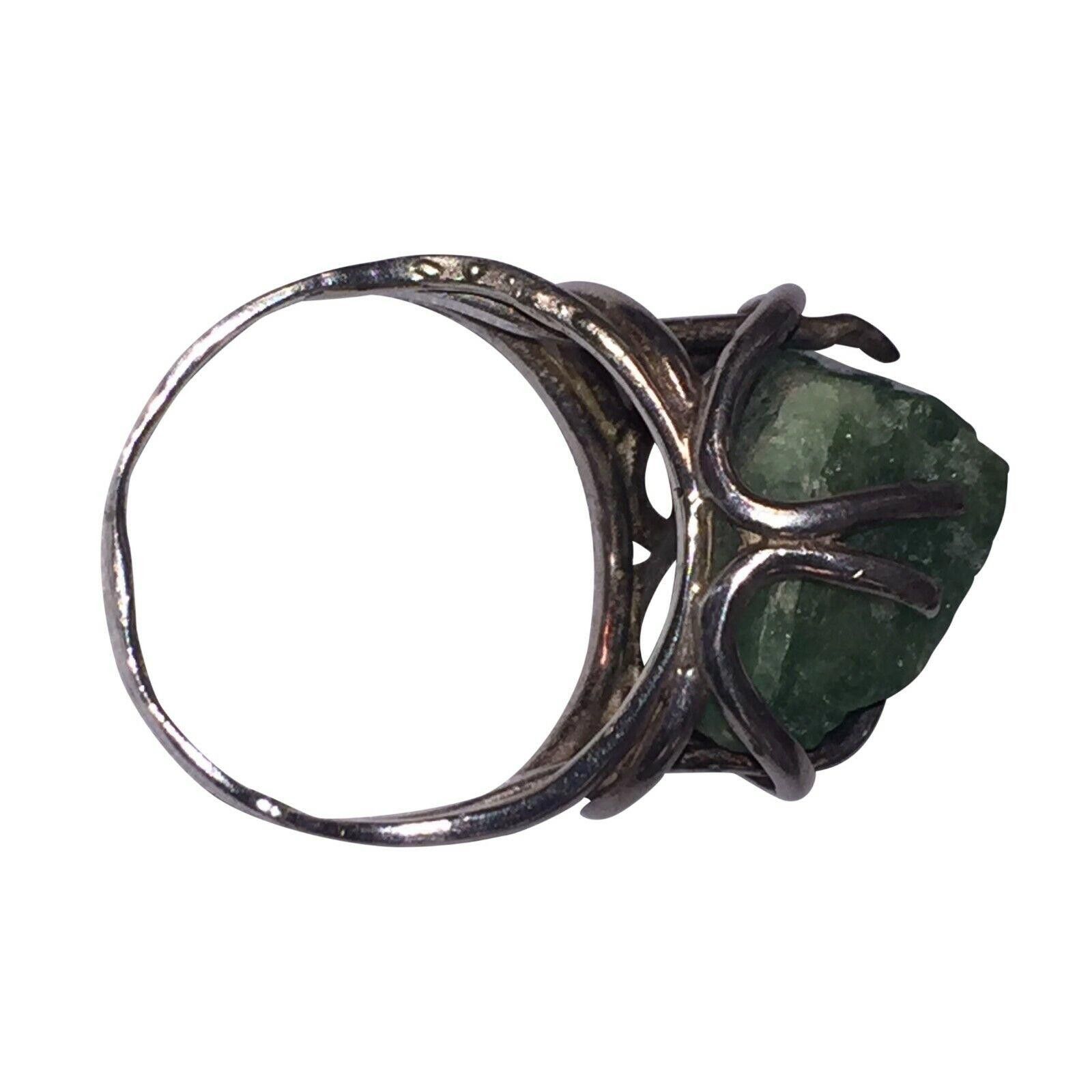 Handmade Hand Made Sterling Emerald Nugget Ring Size ONE SIZE - 5 Thumbnail