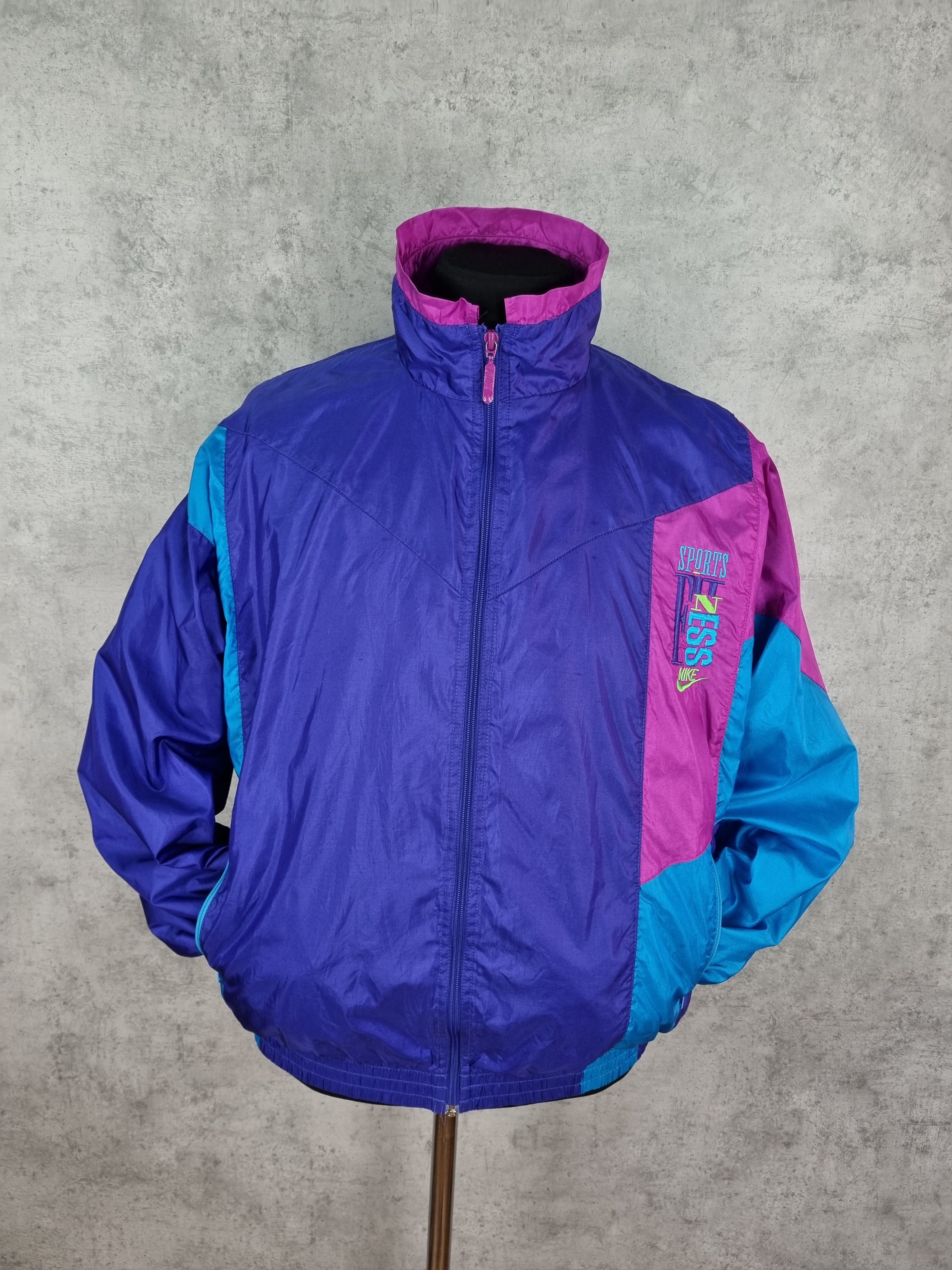Nike × Vintage 90s Nike Vintage Nylon Attractive Track Top Size US L / EU 52-54 / 3 - 3 Thumbnail