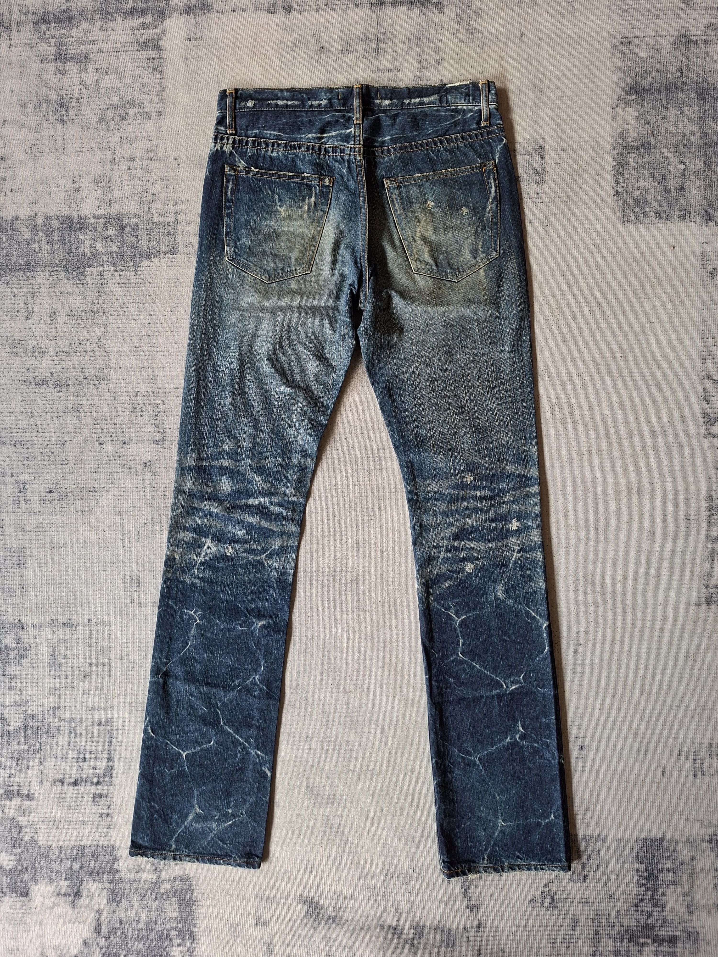 Tornado Mart 💥 Blue way avant garde style stonewash flare denim jeans Size US 30 / EU 46 - 2 Thumbnail