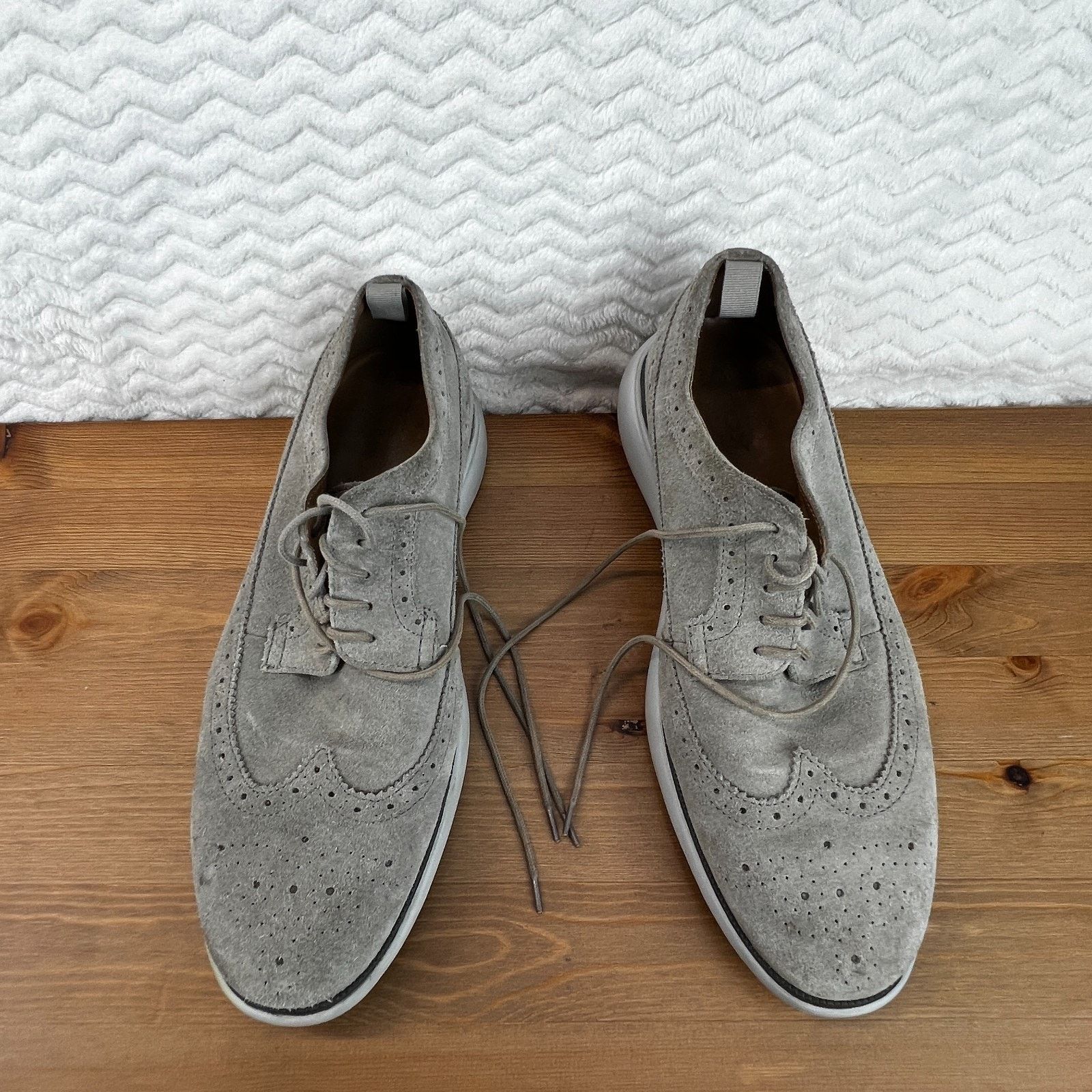 Geox Geox Mens Winfred Suede Shoes Gray Wingtip Brogues 42 US 9 Size US 9 / EU 42 - 17 Thumbnail