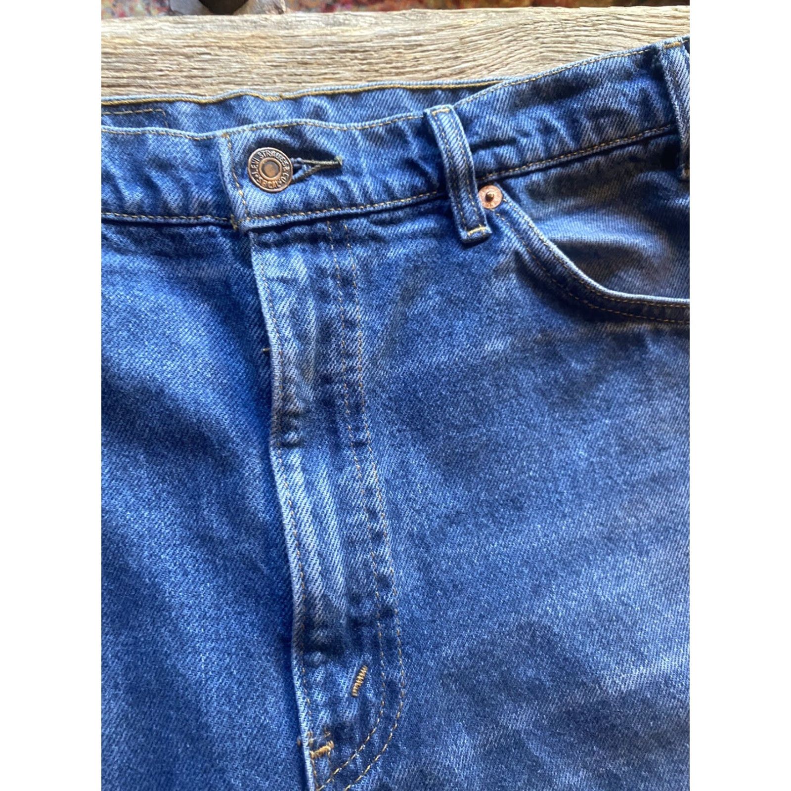 Levi's VINTAGE Levi’s Jeans Orange Tab Denim Straight Fit Mens 35x30 Blue 30 Inseam Size US 35 - 3 Thumbnail