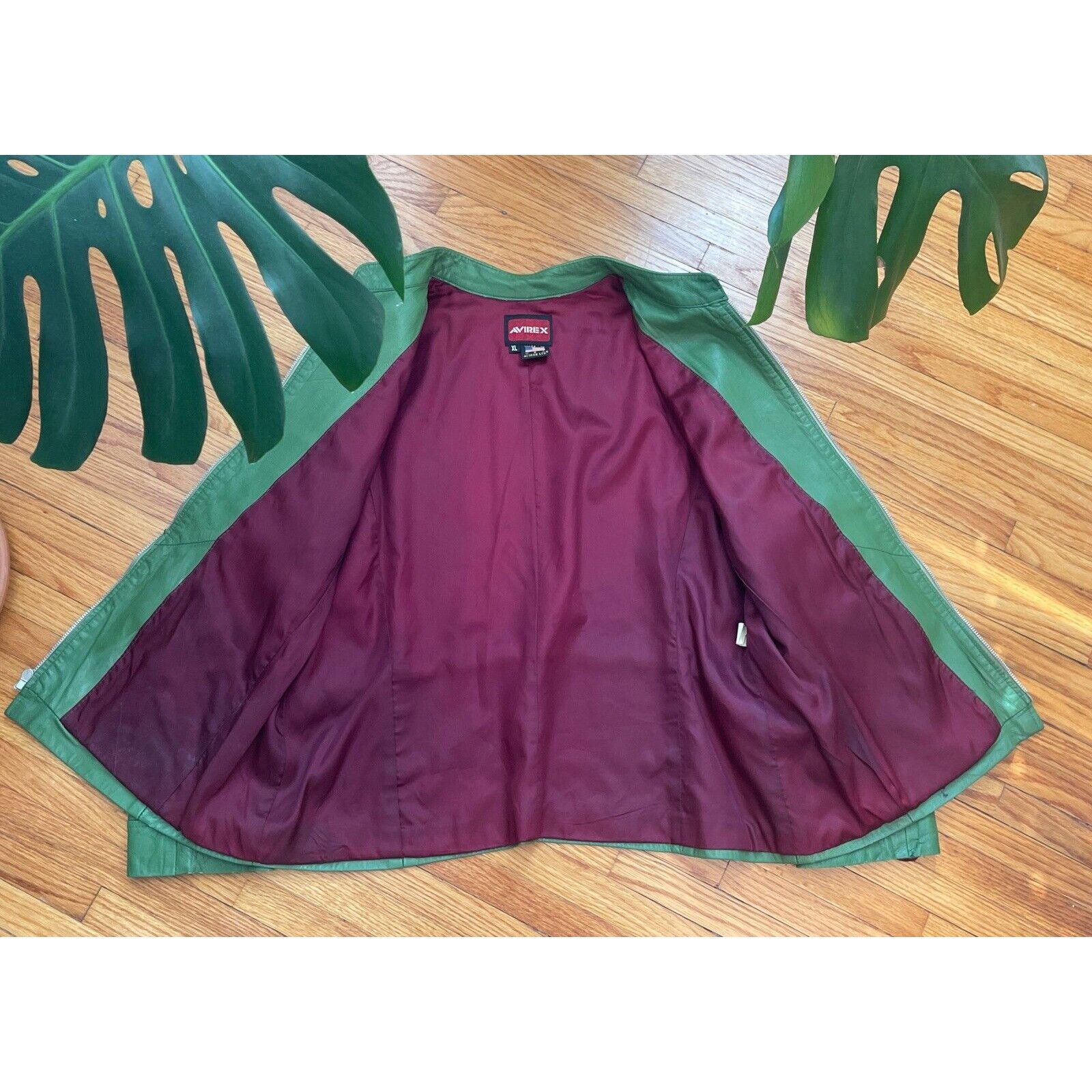 Avirex Vintage XL Avirex Green Leather Varsity Bomber Jacket USA Ma Size US XL / EU 56 / 4 - 3 Thumbnail