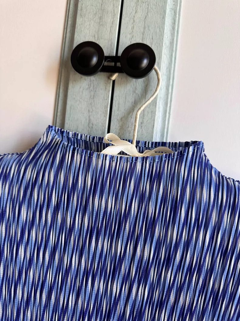 Issey Miyake Issey Miyake size:3 Blue patterned short-sleeved shirt Size XS / US 0-2 / IT 36-38 - 3 Thumbnail