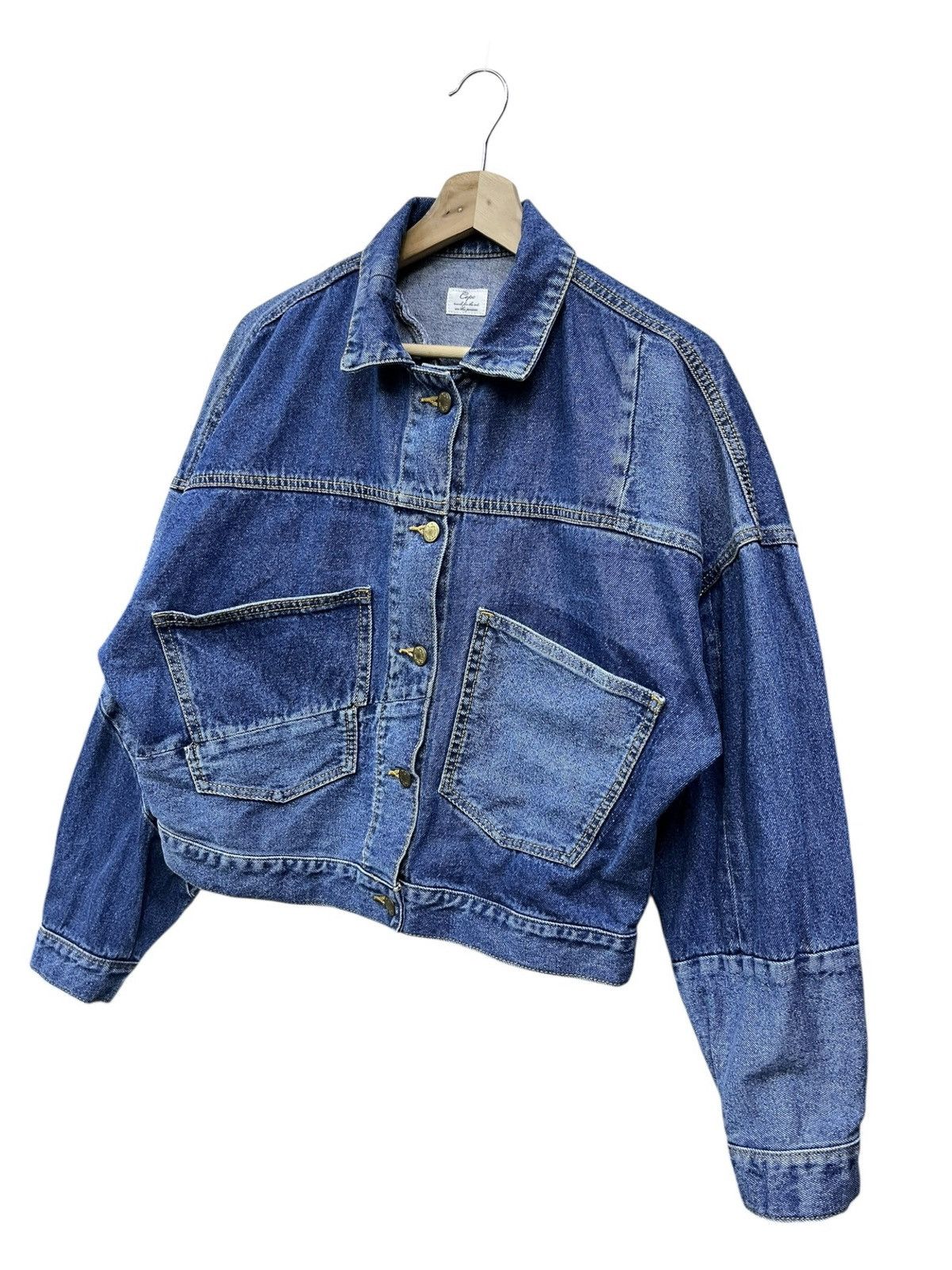 Mastercraft Union 🔥Archive Cepo Patchwork Denim Jacket Boxy Cropped Union Made Size US S / EU 44-46 / 1 - 1 Thumbnail