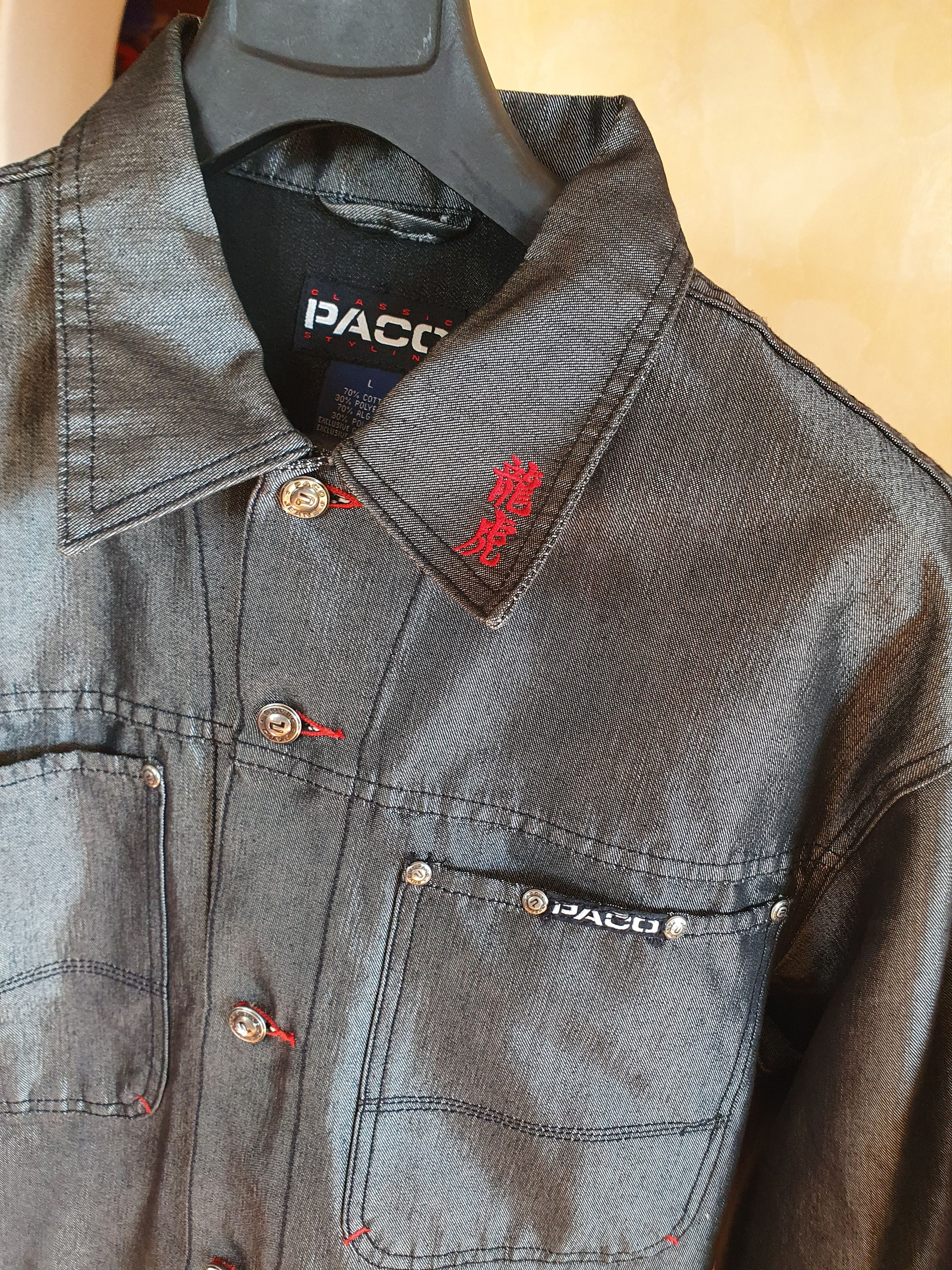 Vintage Pako Embroidered Silver Denim Jacket Vintage Y2K sz L Size US L / EU 52-54 / 3 - 8 Thumbnail