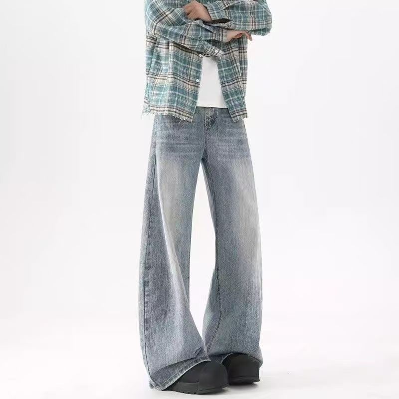 Jean Men's light blue washed distressed wide-leg scimitar jeans Size US 32 / EU 48 - 3 Thumbnail