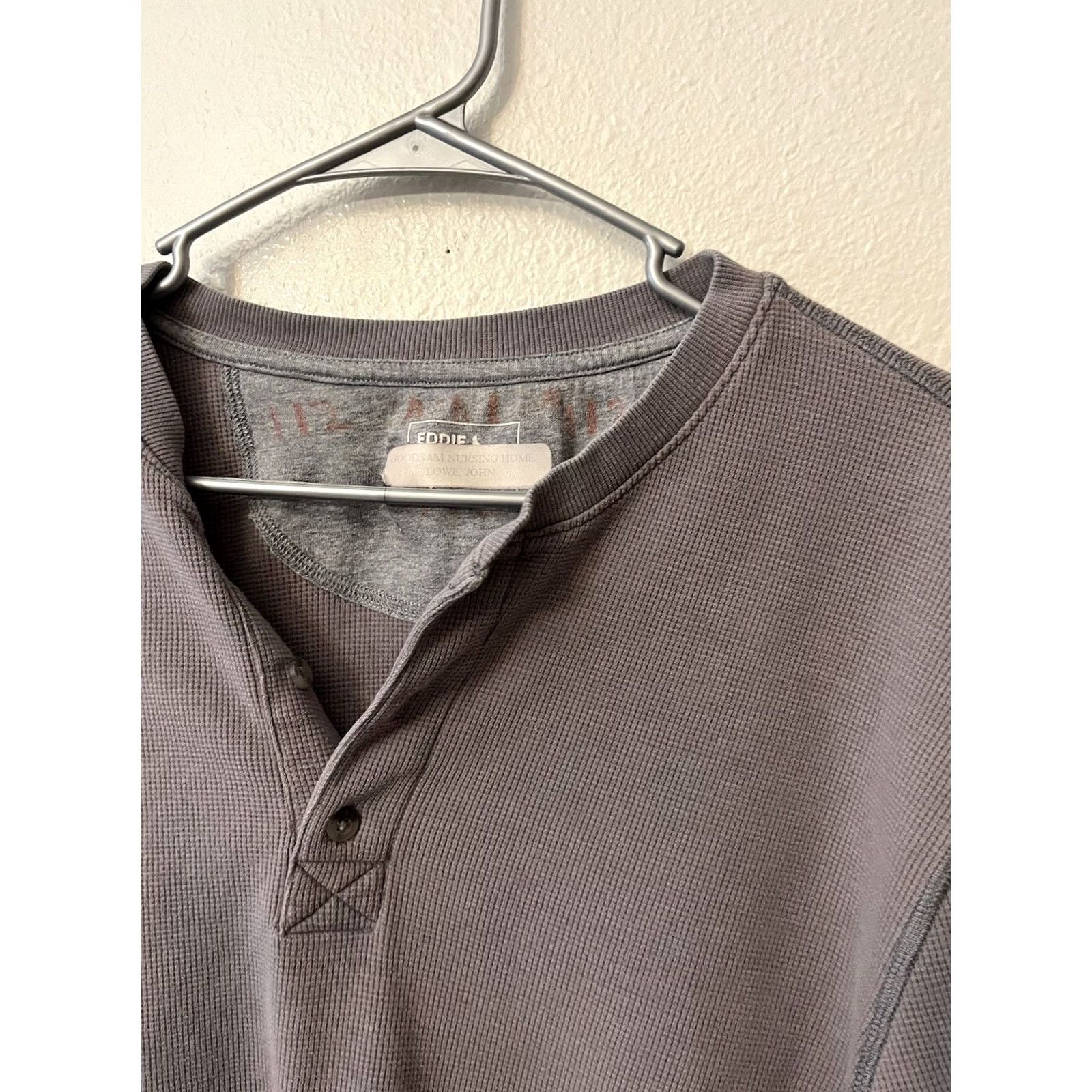 Eddie Bauer Eddie Bauer Shirt Men XL Gray Knit Henley Long Sleeve Pullover Waffle Size US XL / EU 56 / 4 - 3 Thumbnail