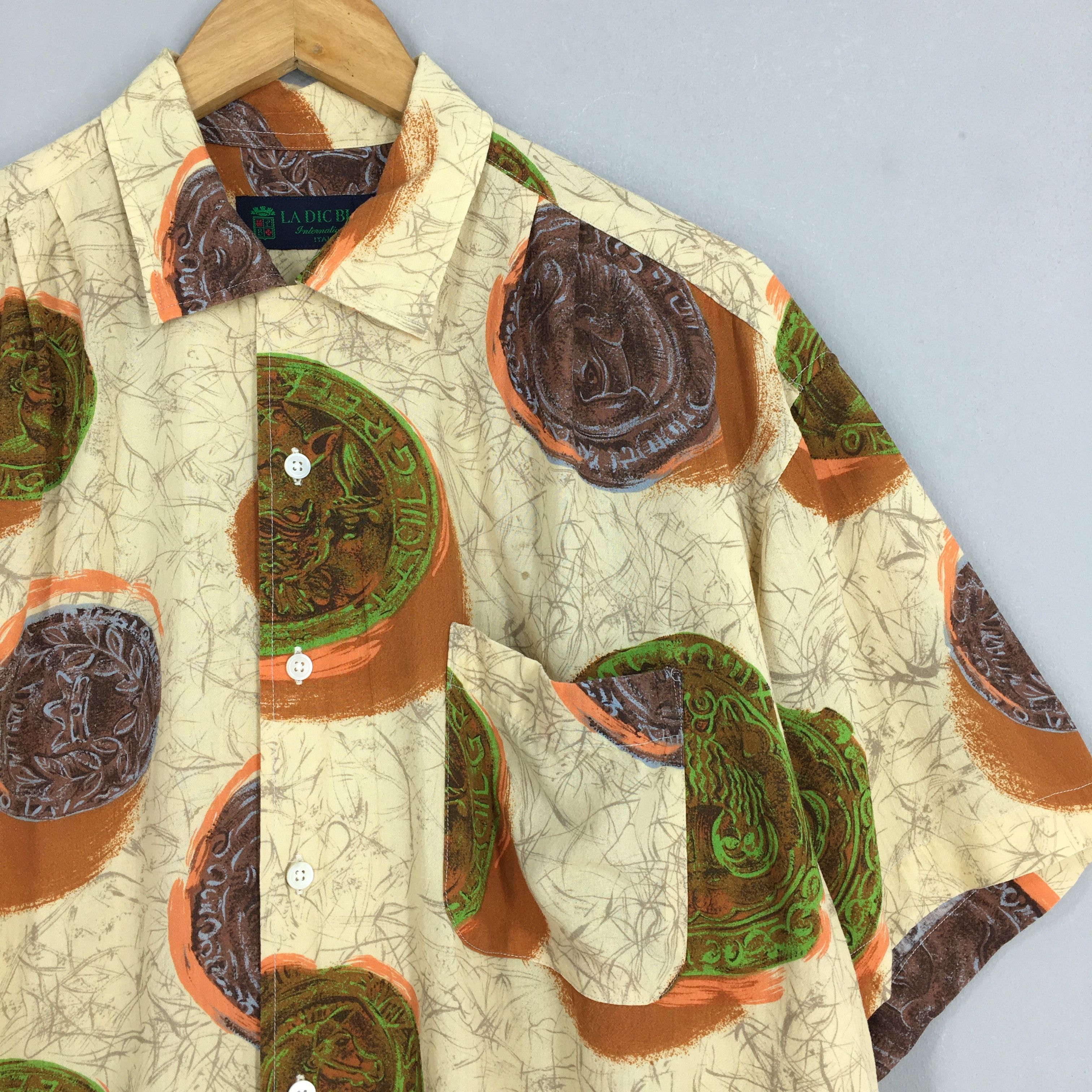 Other Vintage 80's Hawaiian Beachwear Tiki Art Rayon Shirt Large Size US L / EU 52-54 / 3 - 2 Thumbnail