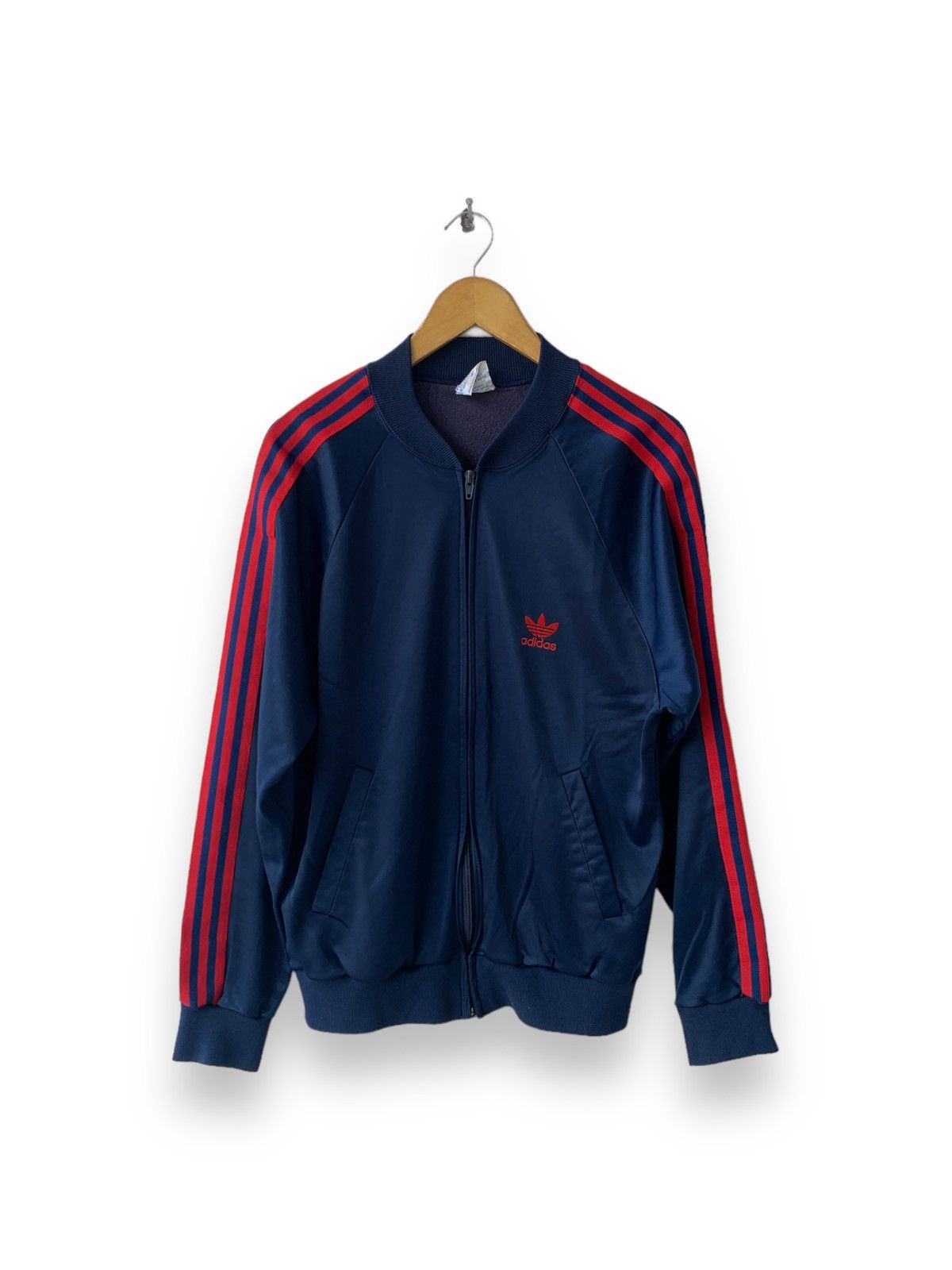 image of Vintage Adidas 80's Atp Tracksuit Jacket in Navy/Red, Men's (Size Medium)