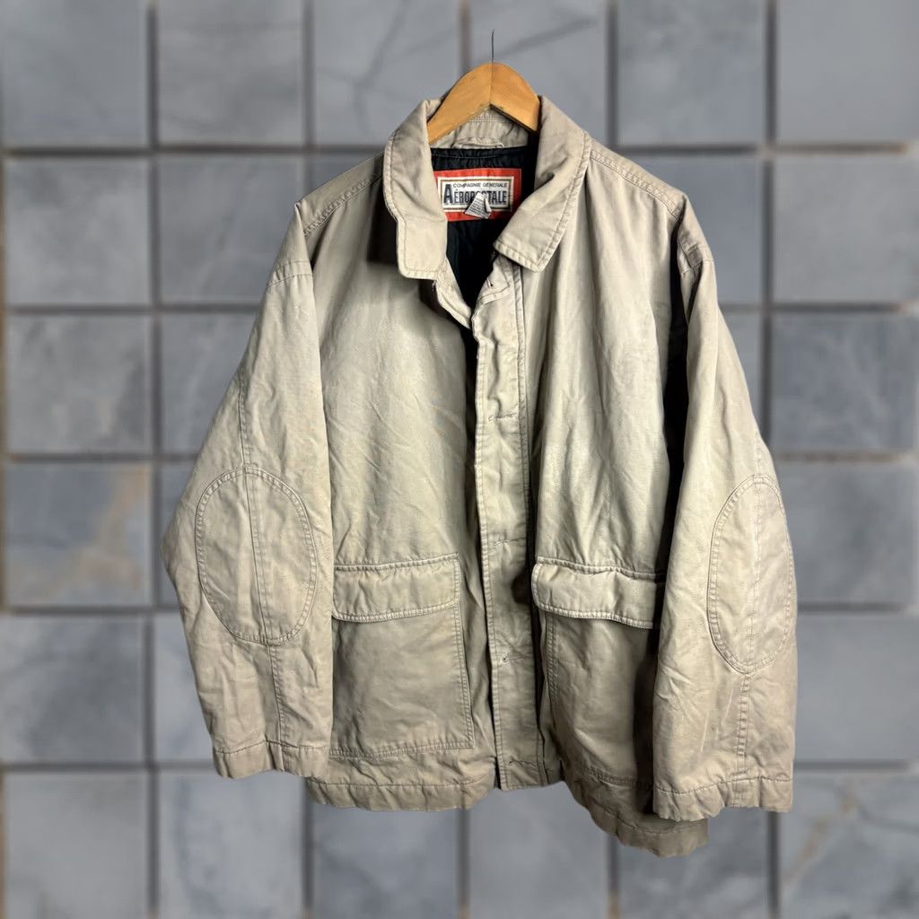 Aeropostale VINTAGE Aeropostale Jacket Mens XL Beige Canvas Military Field Hong Kong 90s Size US XL / EU 56 / 4 - 1 Thumbnail