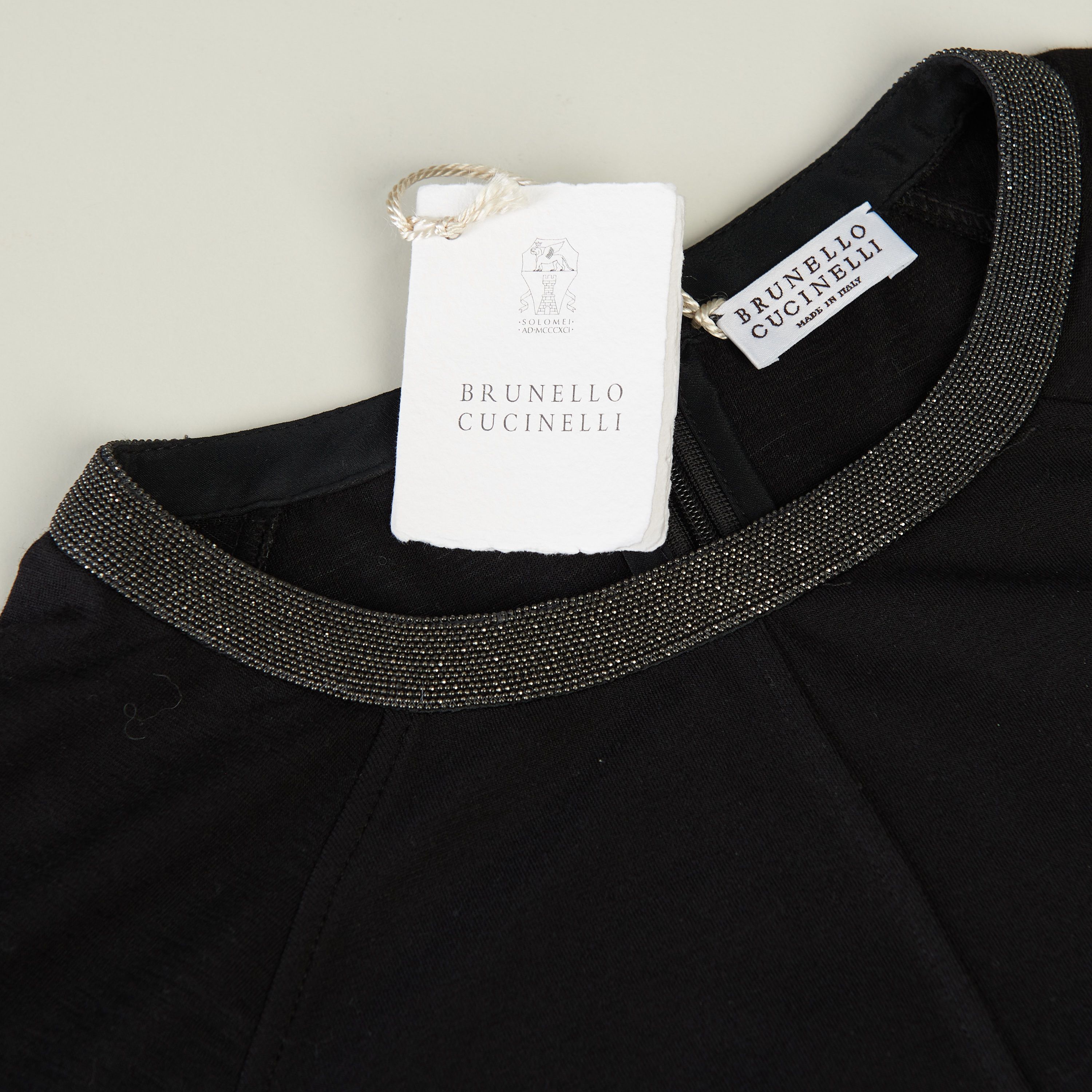 Brunello Cucinelli Black Sweater Dress - Monili Beaded Collar Size M / US 6-8 / IT 42-44 - 7 Thumbnail