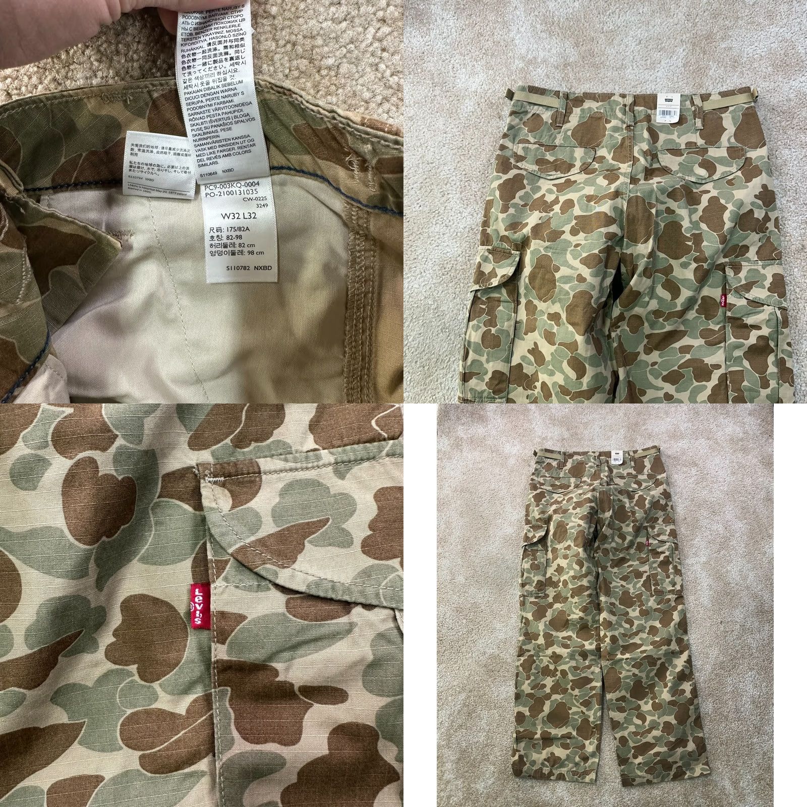 Levi's Levi's Cargo Baggy Pants Mens 32x32 Brown Camouflage Cotton Relaxed NWT Pants Size US 32 / EU 48 - 8 Thumbnail