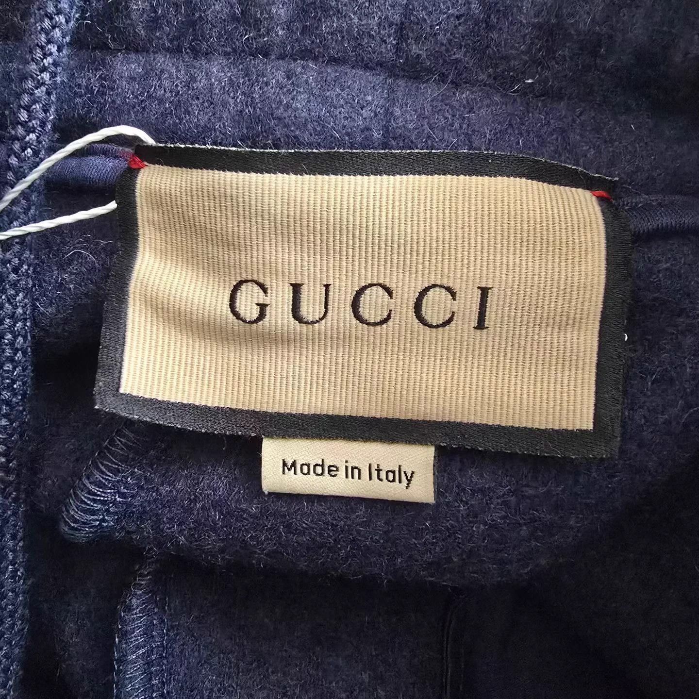 Gucci Gucci Blue Logo Wool Print Stripe Drawstring Sweatpants Size US 29 - 3 Thumbnail