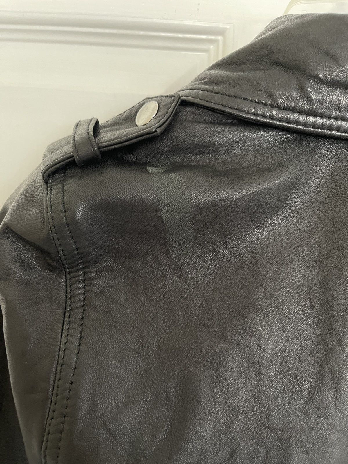 Pam & Gela Pam & Gela Black Leather Moto Cape Jacket Size S / US 4 / IT 40 - 6 Thumbnail