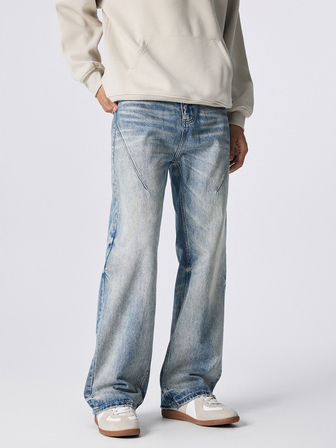 Japanese Brand Retro washed loose flared cleanfit whiskered jeans Size US 32 / EU 48 - 2 Thumbnail