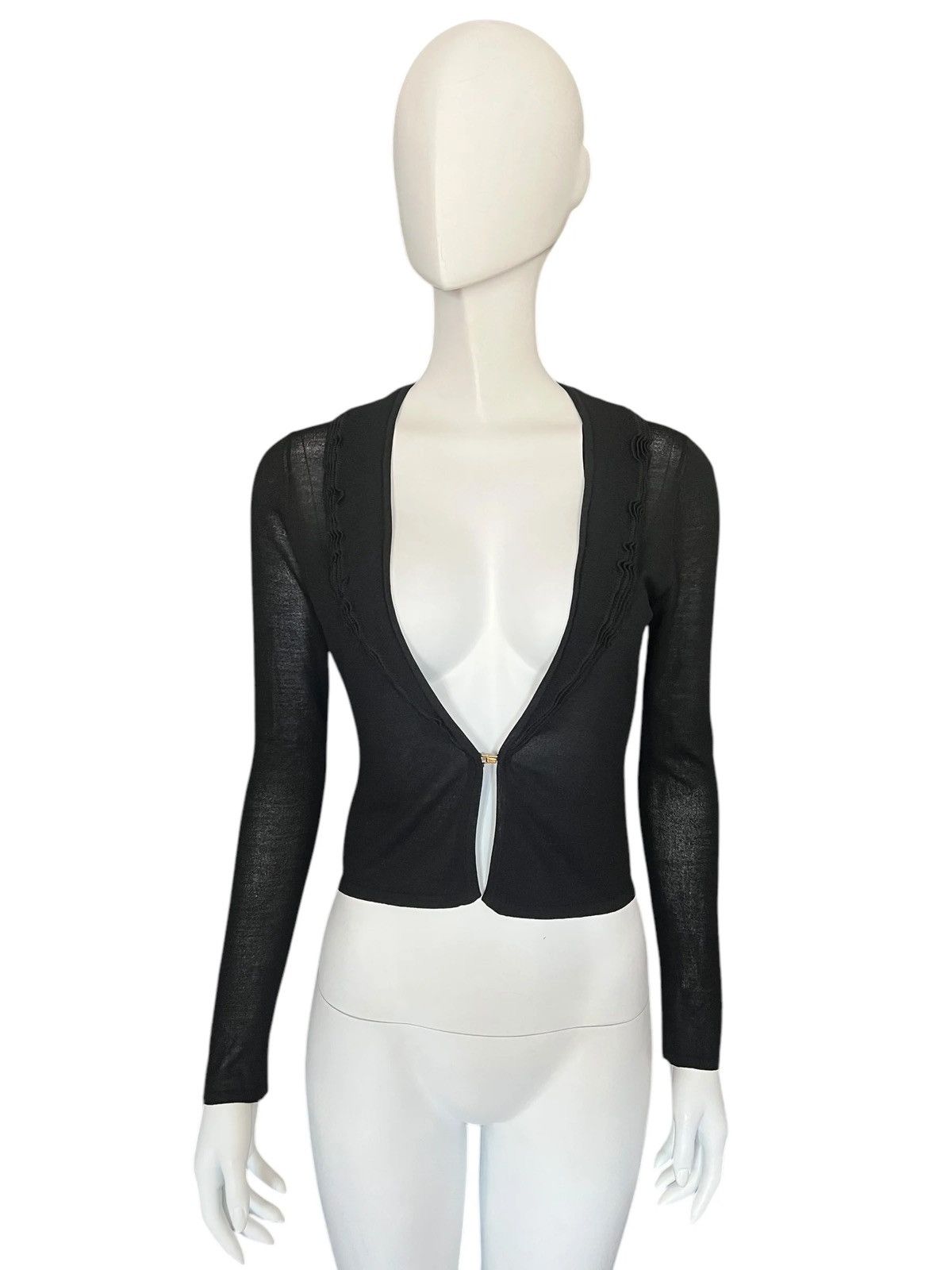 Gucci GUCCI by Tom Ford FW 2000 Sheer Silk Hook Cropped Cardigan Size XS / US 0-2 / IT 36-38 - 3 Thumbnail