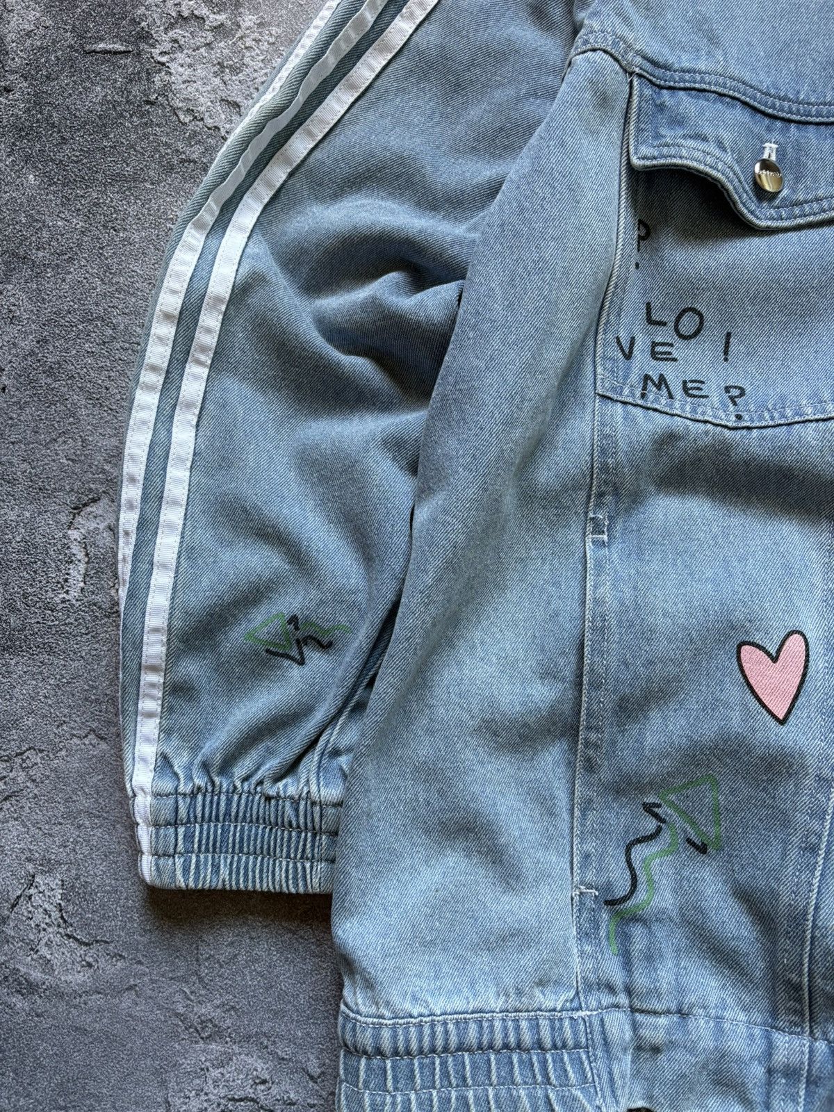 Adidas Adidas x Florucci Y2K Streetwear Women’s Denim Jacket Rare Size XS / US 0-2 / IT 36-38 - 4 Thumbnail