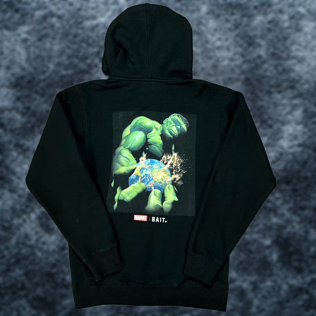 Vintage BAIT Marvel Comics Hulk Hoodie Pullover Sweatshirt Mens Small Black Graphic Size US S / EU 44-46 / 1 - 1 Thumbnail
