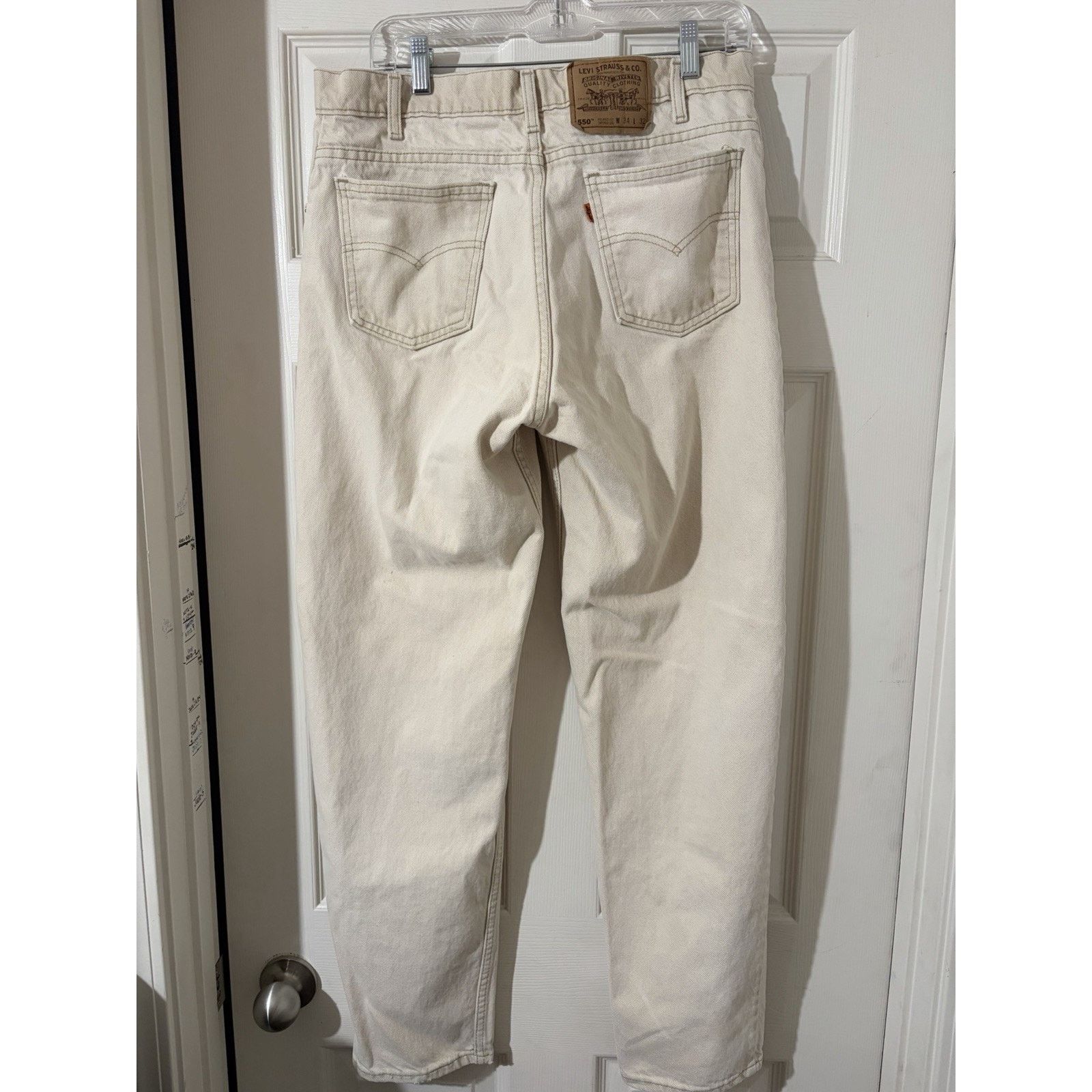 Levi's Vtg 90s Levis 550 Jeans 34x32 Fits 33x32 Relaxed Orange Tab Size US 34 / EU 50 - 4 Thumbnail