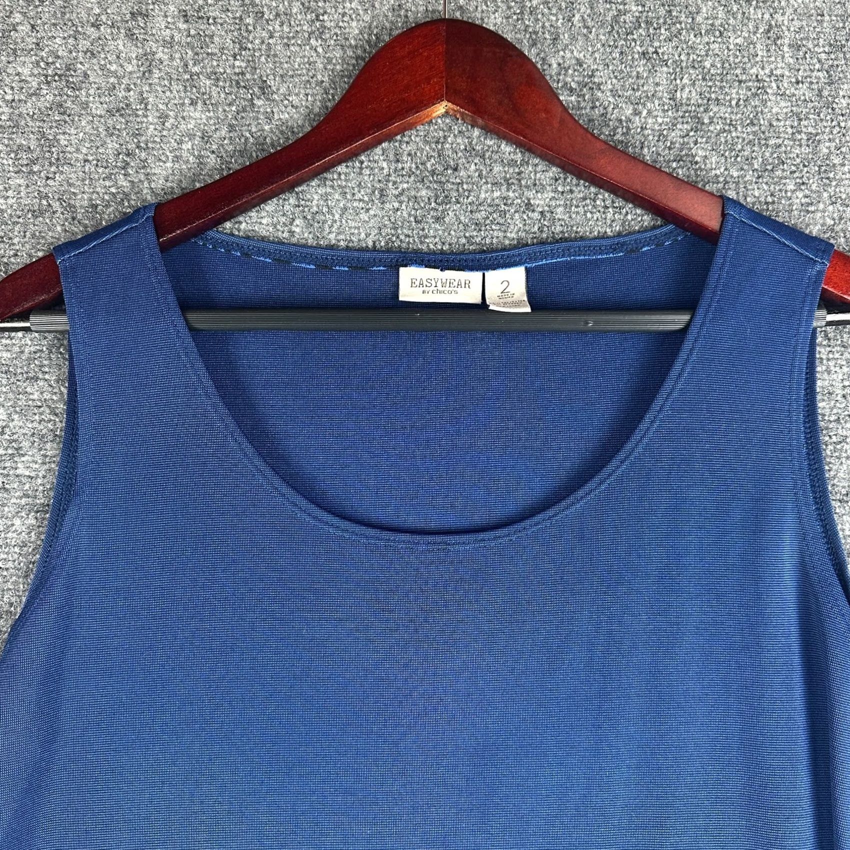 Vintage Chicos Tank Top Womens Large Blue Stretch Pullover Size M / US 6-8 / IT 42-44 - 3 Thumbnail