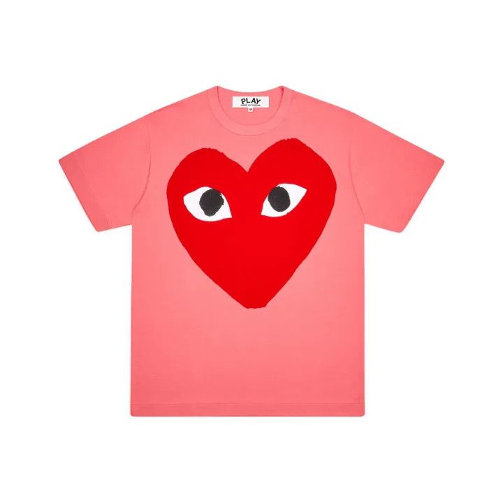 Comme des Garcons Comme des Garçons PLAY Pink Heart Short Sleeve Tee 0079 Size M / US 6-8 / IT 42-44 - 1 Thumbnail