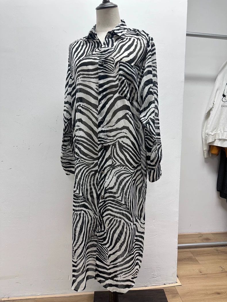 Junya Watanabe Junya Watanabe Zebra-print silk long shirt 2501-Nextarrow Size M / US 6-8 / IT 42-44 - 3 Thumbnail